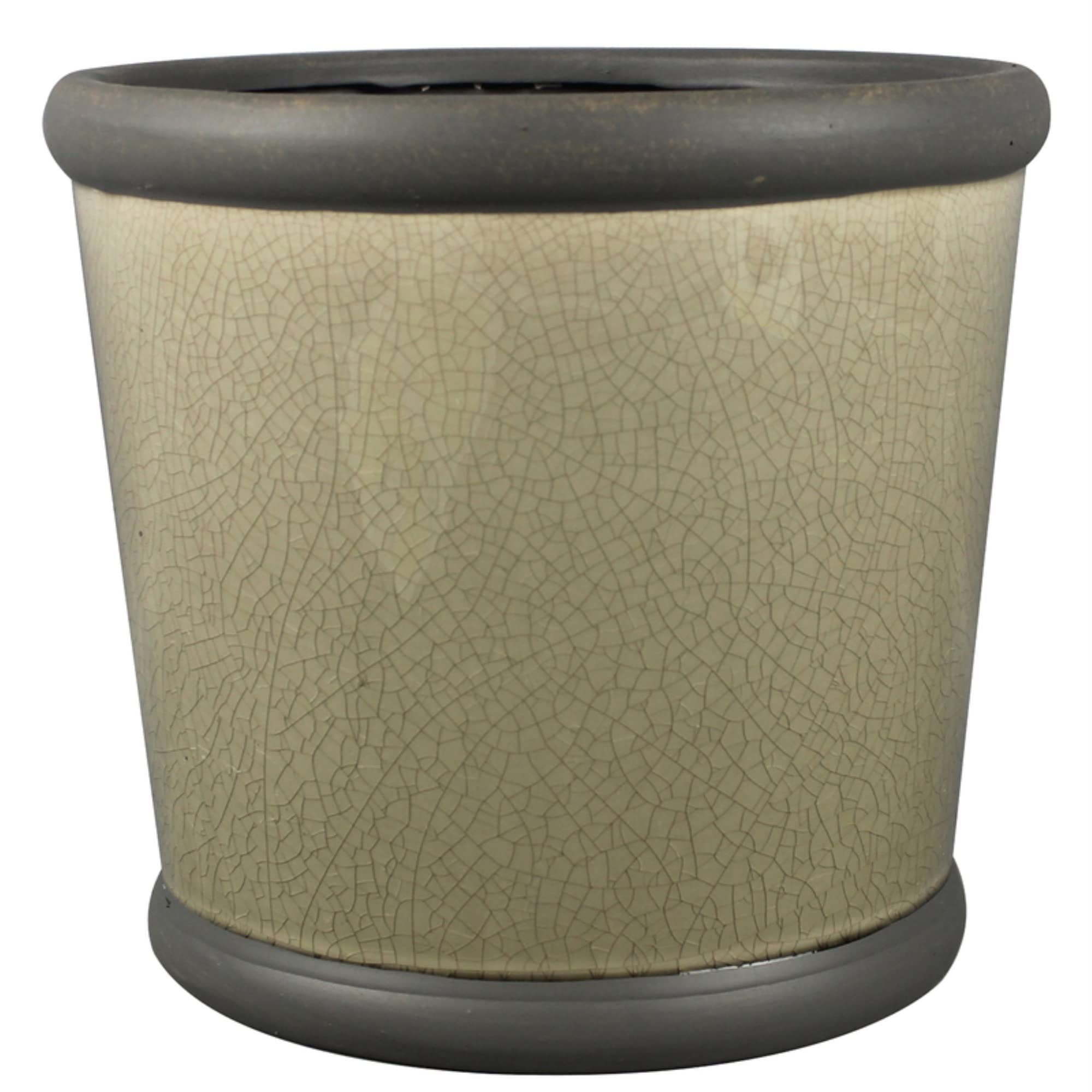 9 Inch Belleville Ceramic Planter in Gray - Modern Indoor/Outdoor Flower Pot for Home Decor, Office Plants & Garden