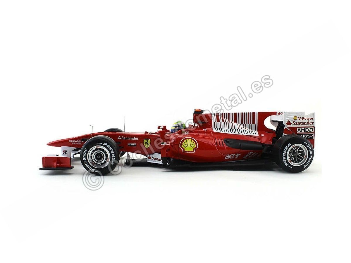 Mattel Hot Wheels Elite T6288 1:18 Scale Die-Cast Ferrari F10 Formula 1 Race Car - 2010 Bahrain GP Edition #7 Felipe Massa - Collectible Model Car for Display & Racing Enthusiasts
