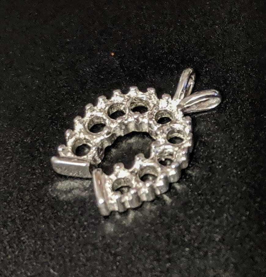 2.25mm Round Multi-Stone Horseshoe Pendant Setting in Solid Sterling Silver or 14kt Gold | Handcrafted in USA | Perfect for Necklaces, Bracelets & Jewelry Making