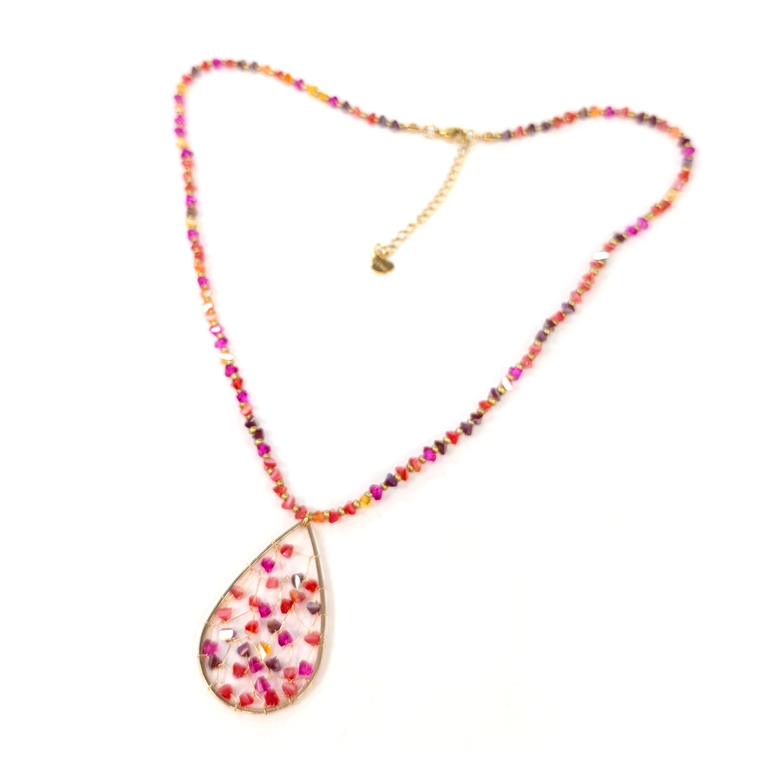 Elegant Dark Red Tear Drop Crystal Necklace for Women - Perfect for Evening Parties, Weddings & Special Occasions
