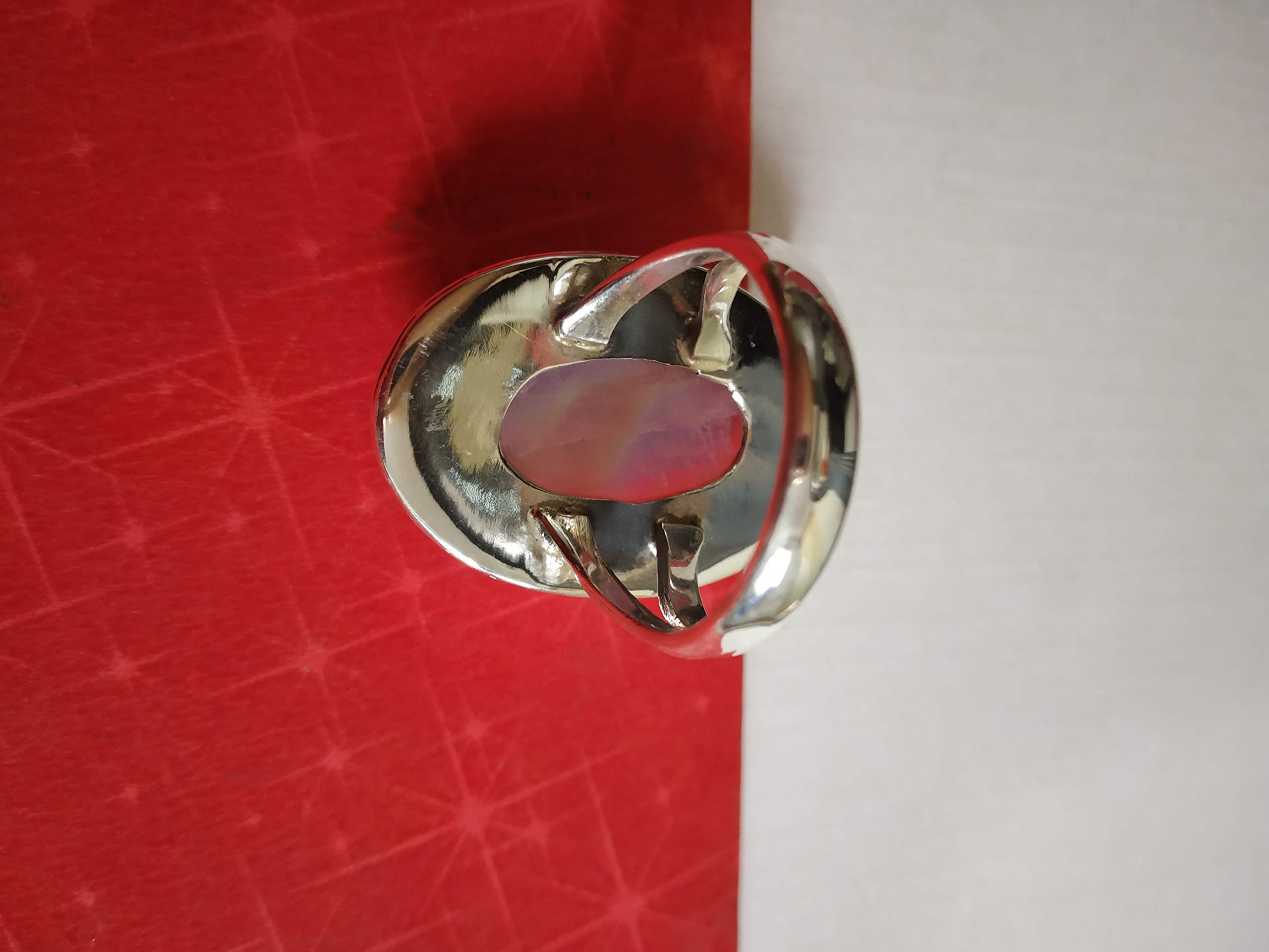 Rainbow Moonstone Ring - 925 Sterling Silver June Birthstone Jewelry, Large Statement Ring for Meditation, Engagement & Anniversary Gifts | Perfect for Spiritual Healing, Wedding Proposals & Special Occasions