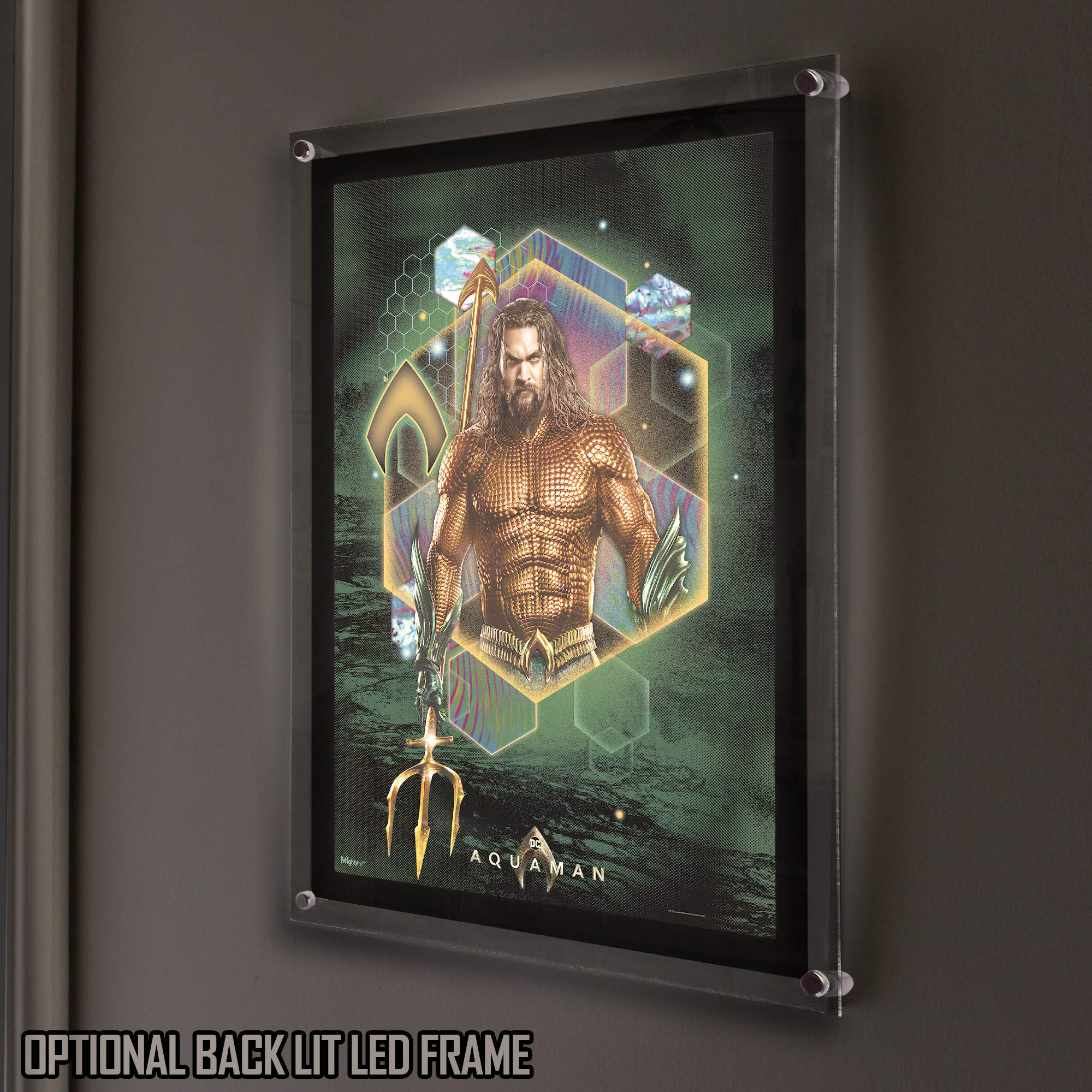 **DC Comics Aquaman Wall Art - 17” x 24” Durable Atlantis Themed Poster Featuring Arthur Curry & Jason Momoa - Officially Licensed Collectible - Perfect for Home, Office, or Superhero Fan Decor**