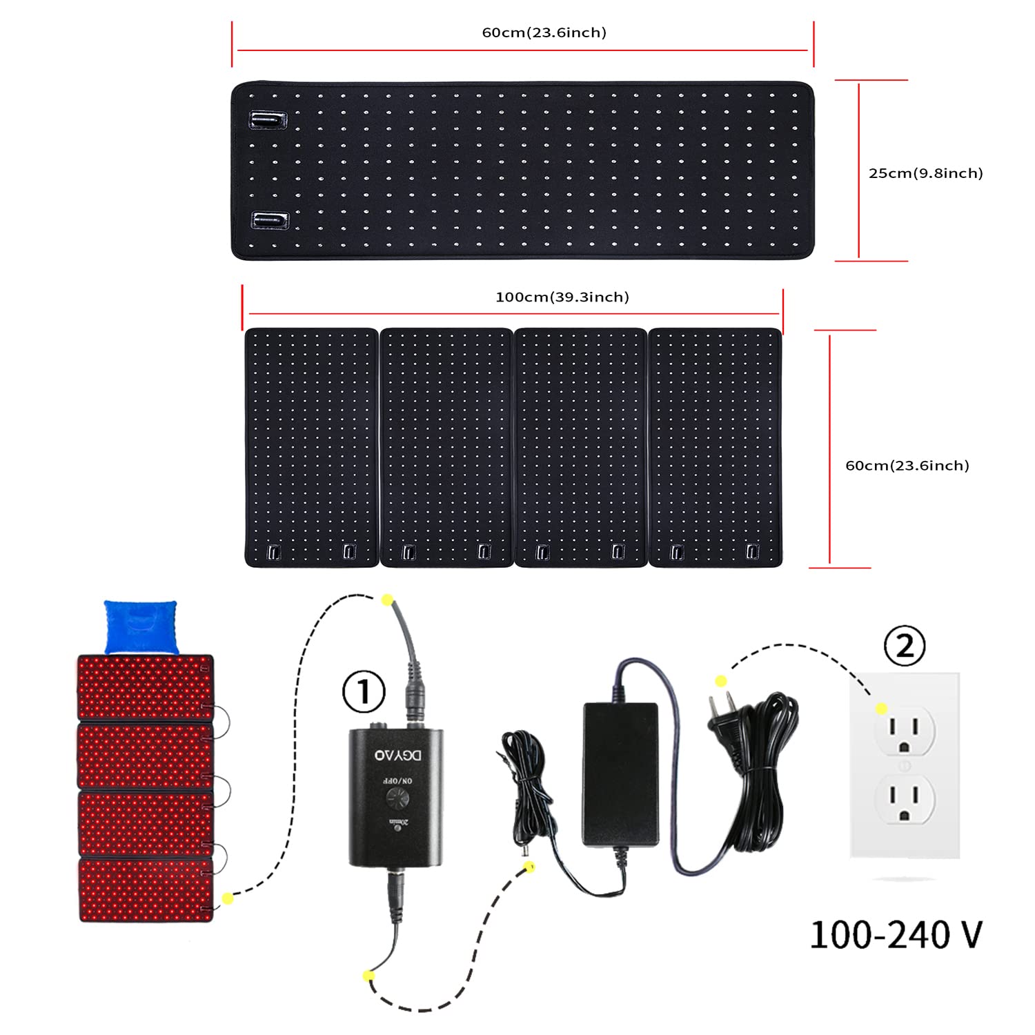 Red Light Therapy Device 660nm & 880nm - Infrared LED Light for Whole Body Pain Relief, Muscle Recovery & Shoulder/Back Therapy | Deep Penetrating Home Use for Joint Pain, Skin Rejuvenation & Relaxation