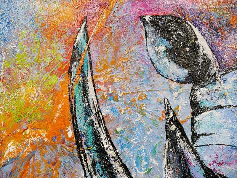Abstract Realism Rhino Wall Art - Handmade Canvas Painting for Home & Office Decor - Perfect for Living Room, Bedroom, or Gift