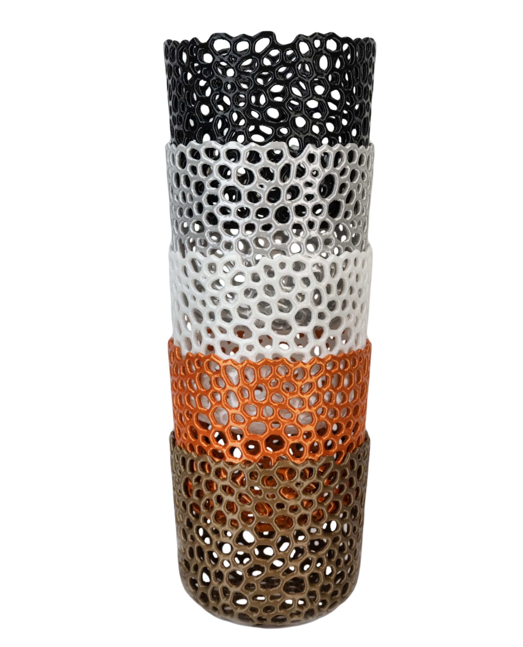 Voronoi Mesh Cylinder Orchid Pot - Breathable White Orchid Planter for Air Plants & Succulents | Perfect for Indoor Gardening, Home Decor, and Office Plants