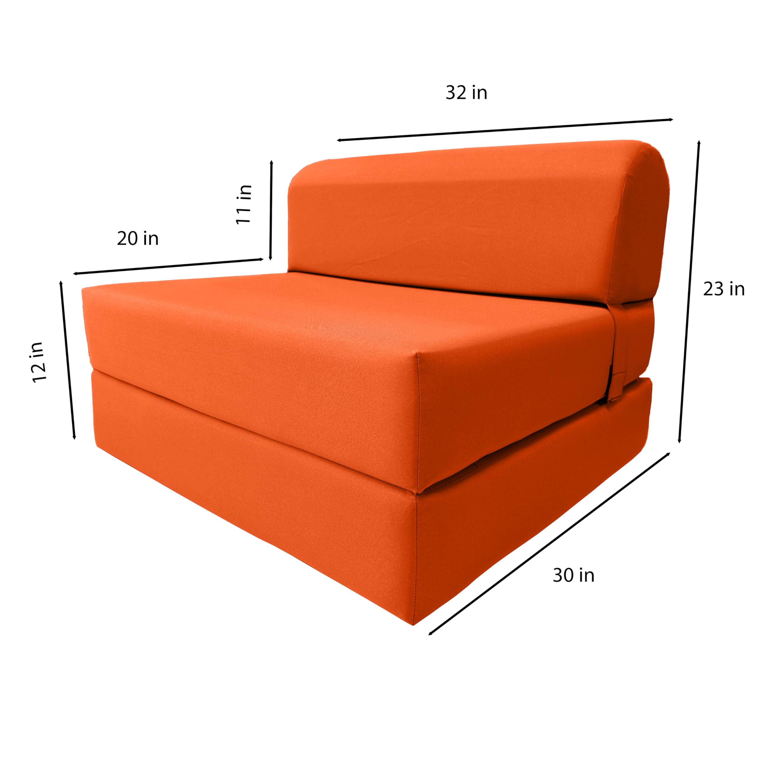 D&D Futon Furniture Sleeper Chair Folding Bed - Convertible Studio Sofa Guest Bed with High Density Foam Mattress (70