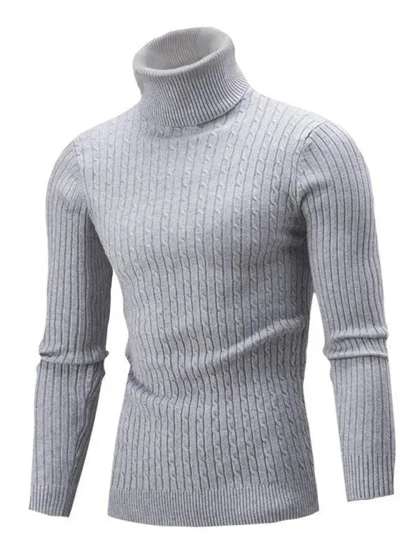 Men's Casual Slim Fit Stretch Turtleneck Sweater - Warm Winter Pullover for Office, Dating & Outdoor Activities