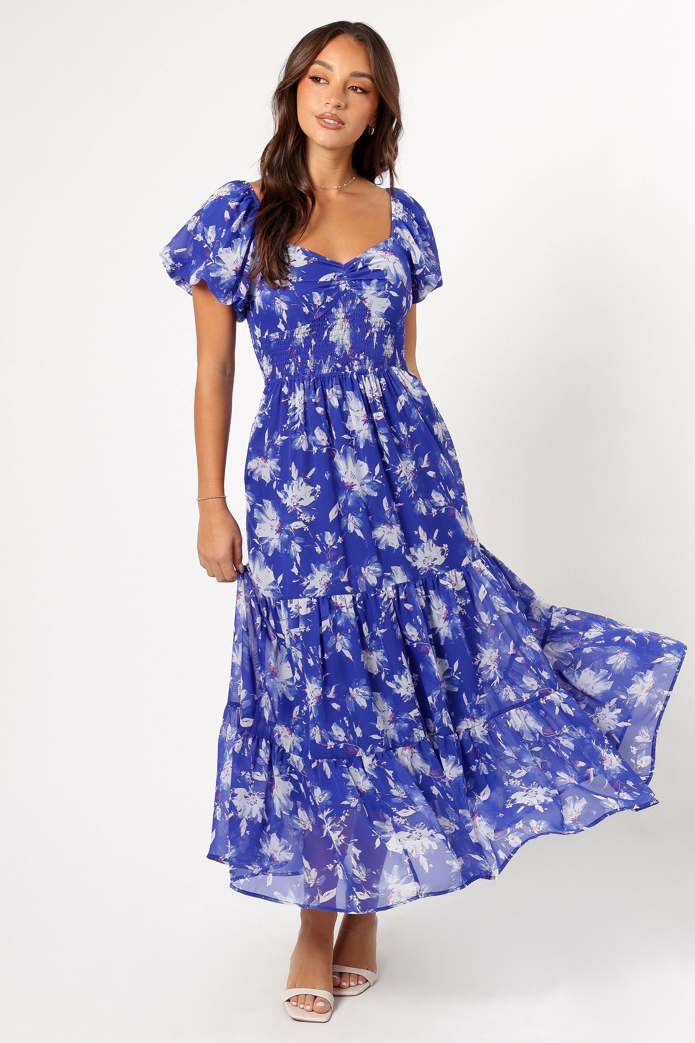 June Short Sleeve Maxi Dress - Bright Blue Summer Beach Dress for Women | Perfect for Vacation, Pool Party & Casual Outings