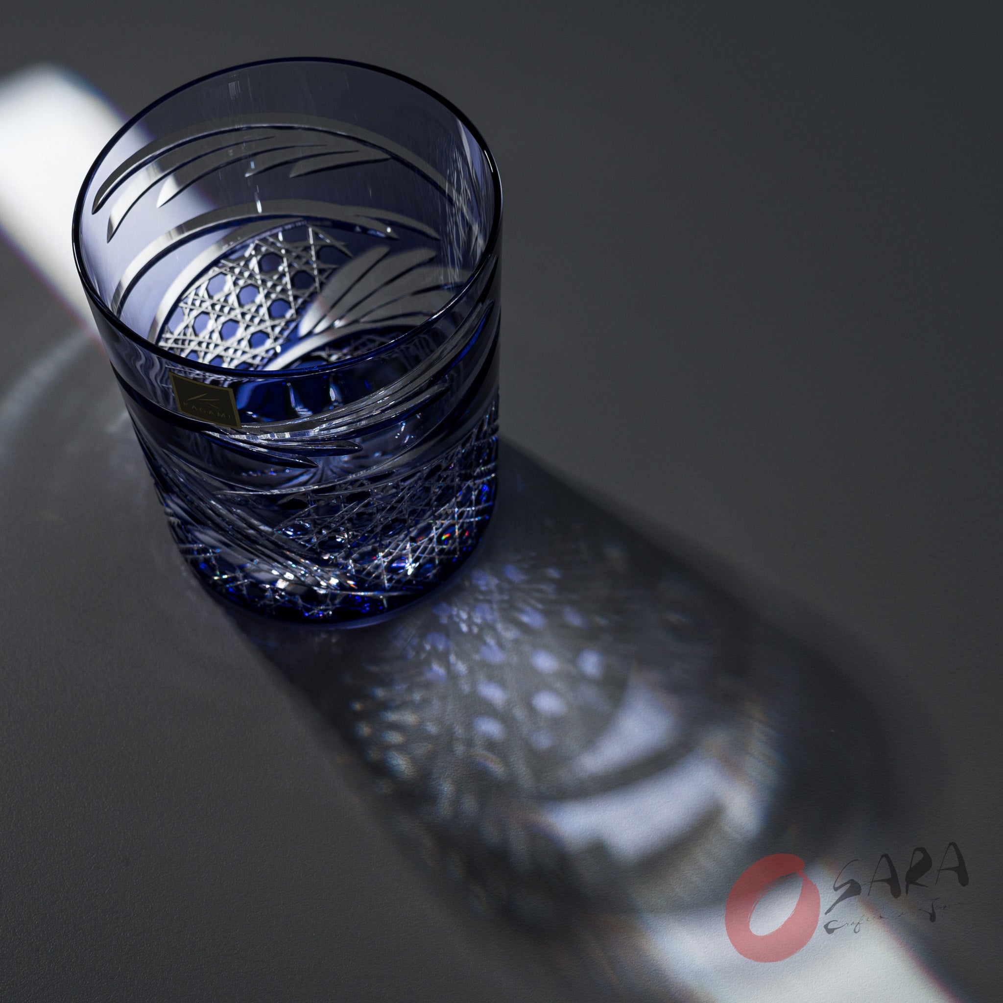 KAGAMI Crystal Edo Kiriko Rock Glass - Handcrafted Japanese Cut Crystal Whiskey Glass in Dance Purple | Perfect for Cocktails, Whiskey, and Elegant Home Bar Decor