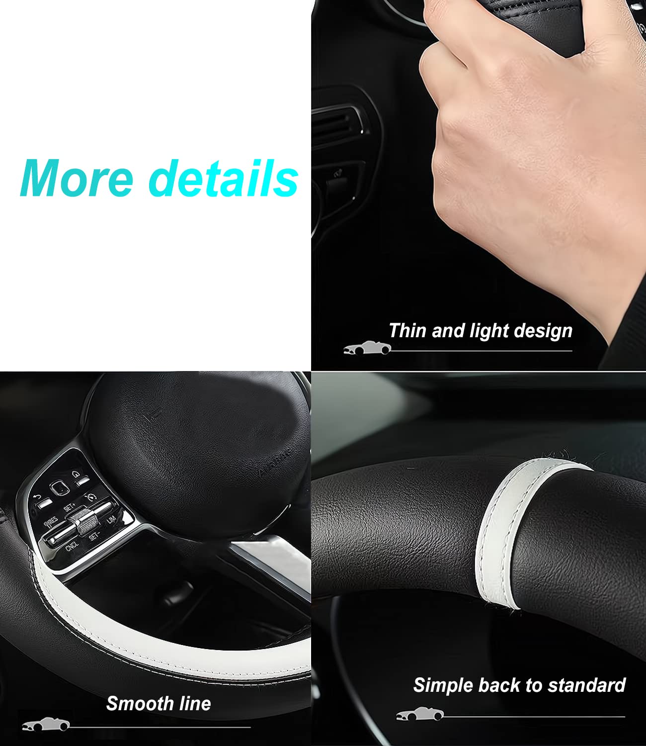 Premium Nappa Leather Non-Slip Steering Wheel Cover for Mazda - Custom Fit Car Accessory | Brown Color | Perfect for Daily Commute & Road Trips