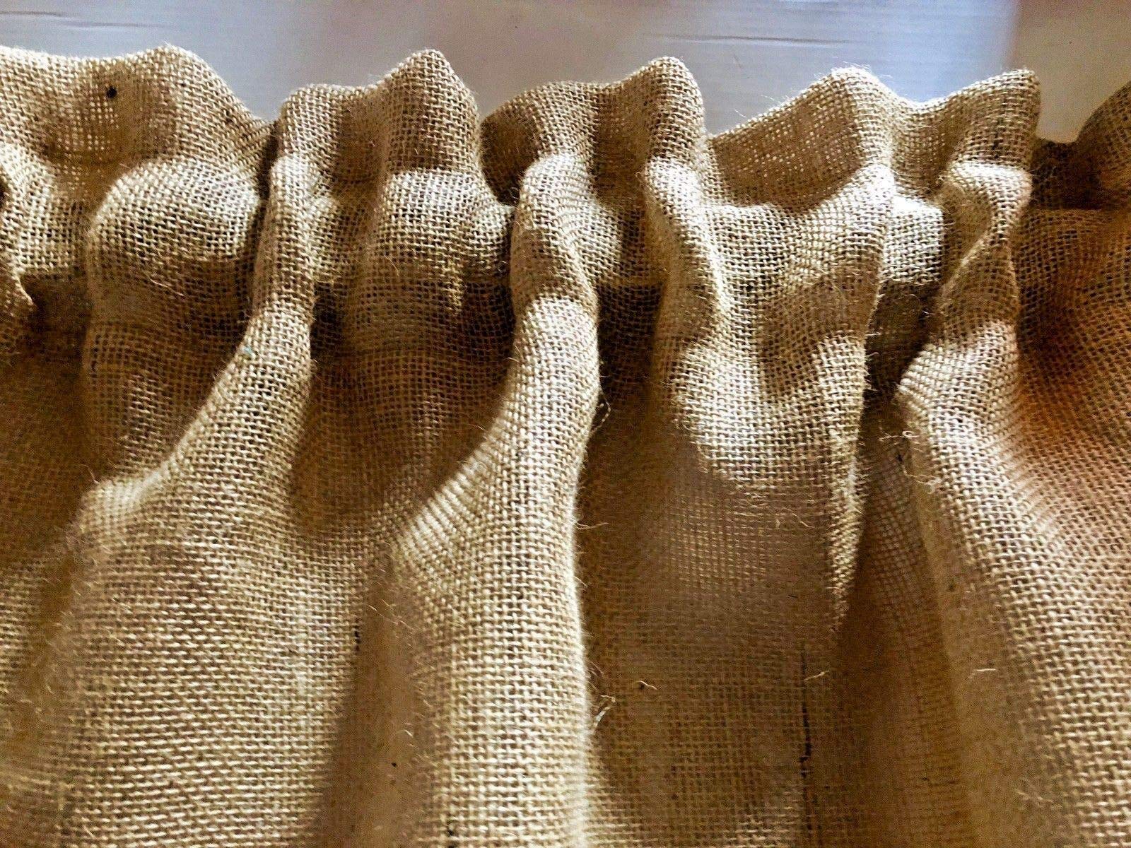Burlap Curtain Valance 52x15 - Eco-Friendly Potato Bag Decor for Farmhouse Style