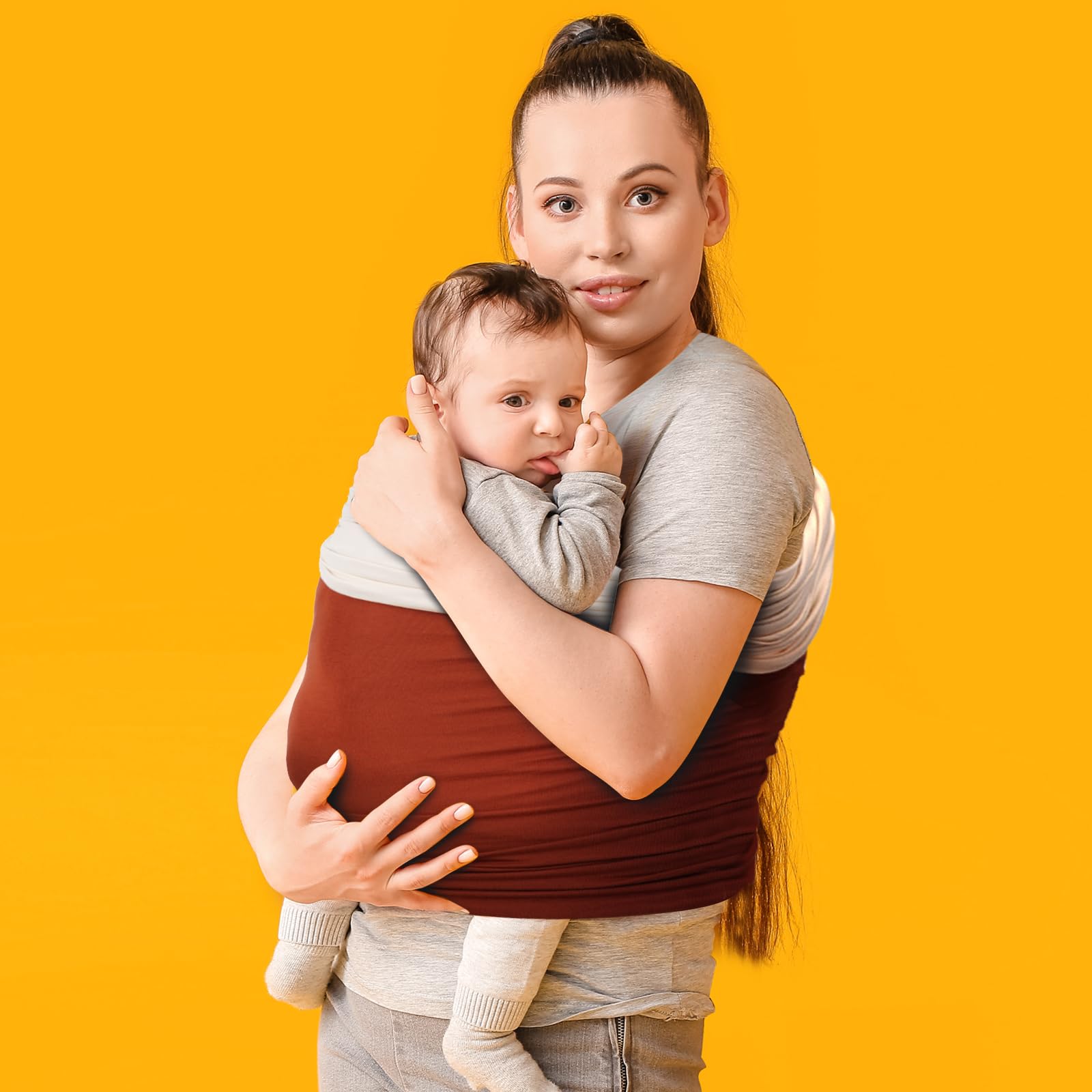 Baby Wrap Carrier - Lightweight & Ultra Soft Unisex Sling for Newborns to Toddlers | Hands-Free Baby Wearing Solution for Parents On-the-Go, Shopping & Outdoor Adventures