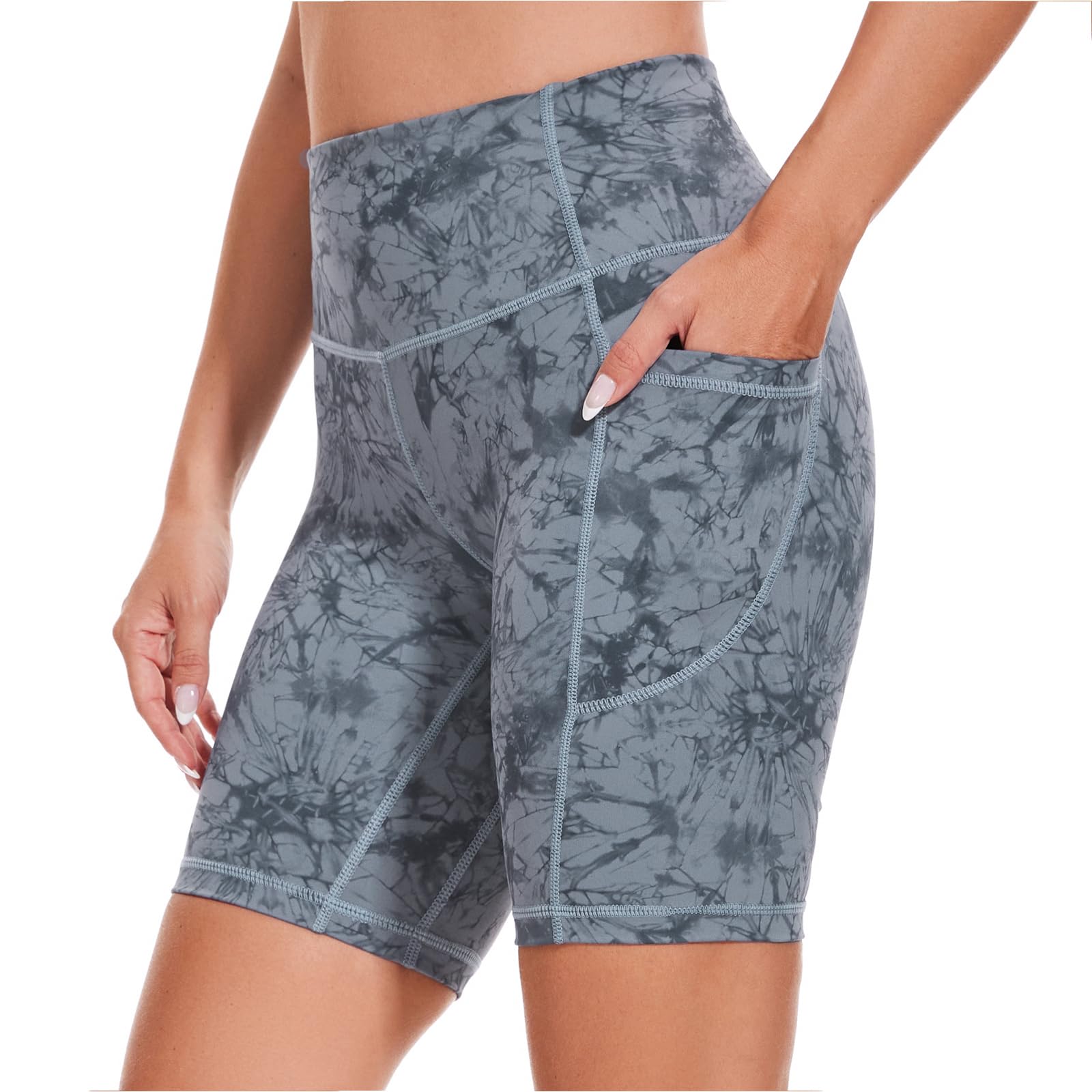 iniber Women's High Waist Biker Shorts with Pockets - Spandex Workout Yoga Shorts for Running, Cycling & Gym - Comfortable Athletic Bicycle Leggings for Women's Fitness & Active Lifestyle