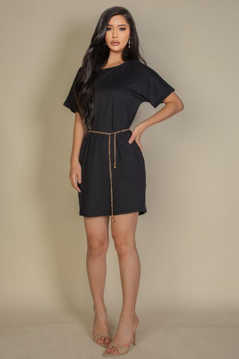 Double Folded Mini Dress with Side Pocket - Stylish & Comfortable Summer Outfit for Women | Perfect for Beach, Party & Casual Wear