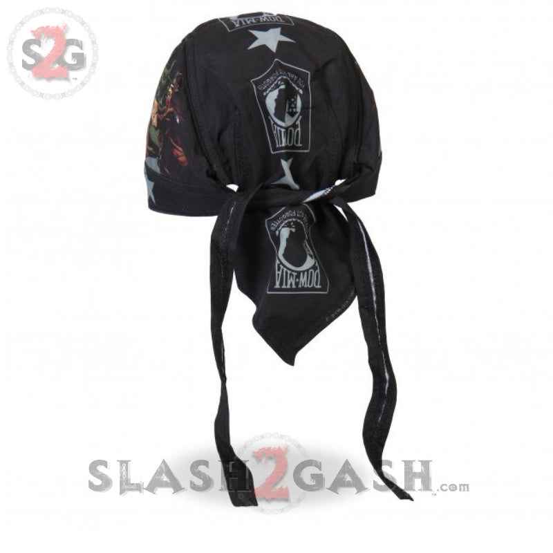 Hot Leathers Vets Don't Forget POW Headwrap - Premium Biker Doo Rag for Men & Women - Motorcycle Riding, Outdoor Sports & Casual Wear