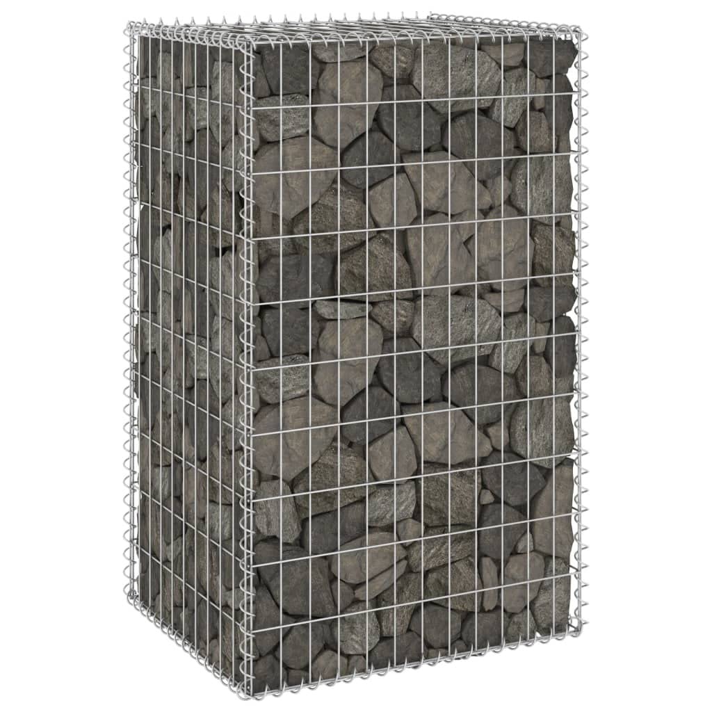 vidaXL Galvanized Steel Gabion Basket with Lids - Heavy Duty Rectangular Garden Gabion Wall Cage (354.3