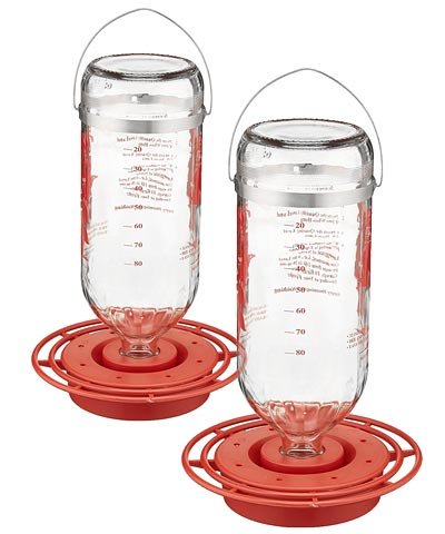 Premium Glass Hummingbird Feeders - 32oz Capacity (12 Pack) - Attract Hummingbirds to Your Garden, Patio or Backyard - Ideal for Outdoor Decoration & Bird Watching