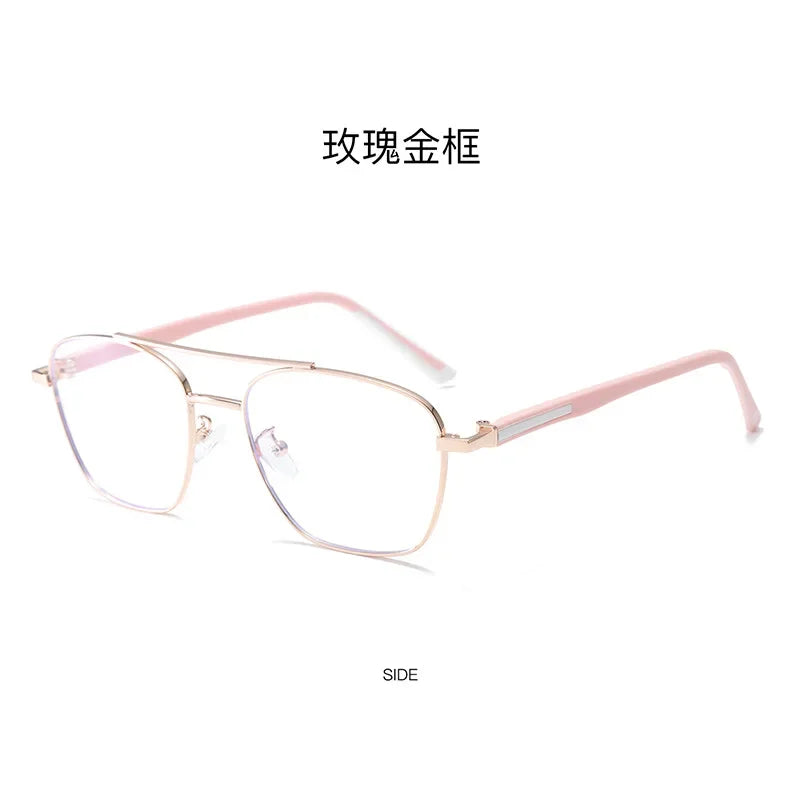 Aror Unisex Full Rim Square Double Bridge Alloy TR90 Eyeglasses 39491 - Lightweight & Durable Frames for Men & Women - Perfect for Reading, Work, and Everyday Use