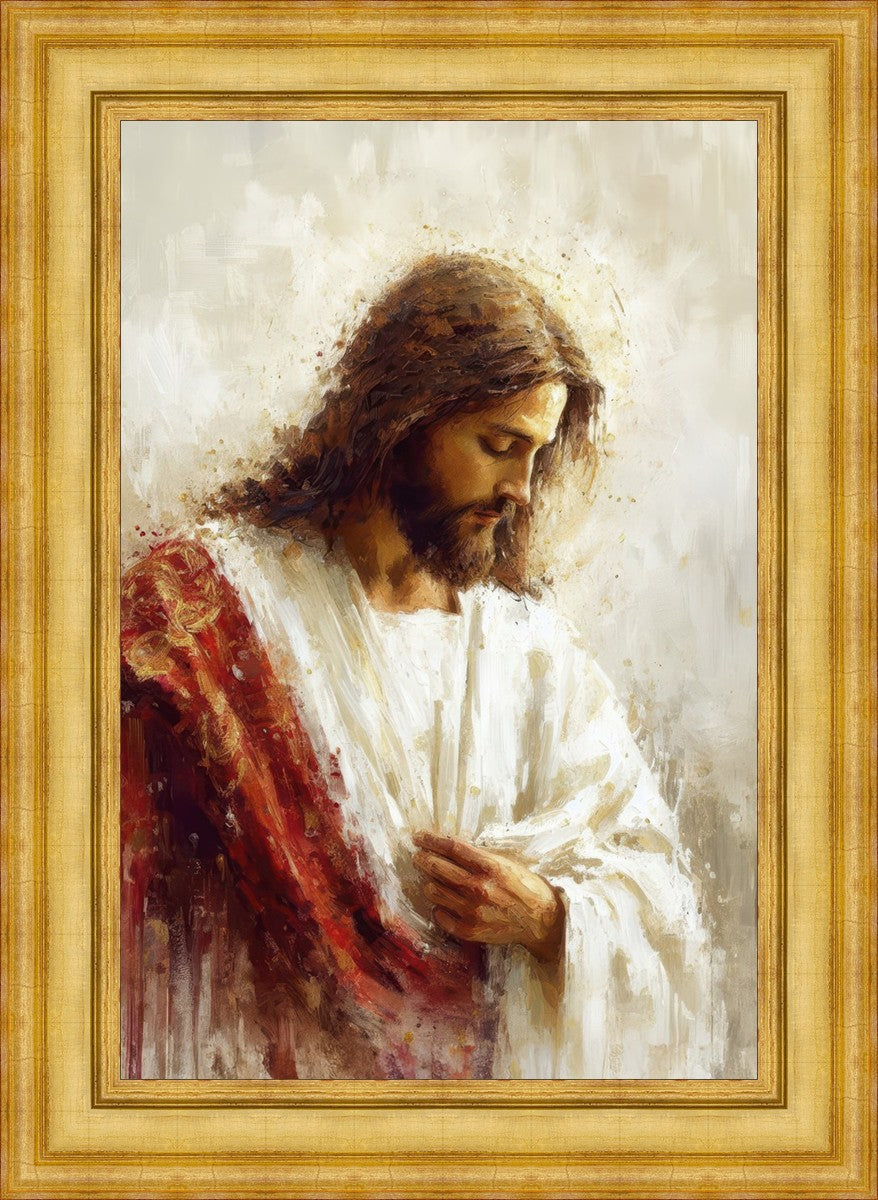 Jesus Christ in Red Robes - Religious Wall Art for Home & Church Decor - Perfect for Prayer Rooms, Sunday Schools & Christian Gifts