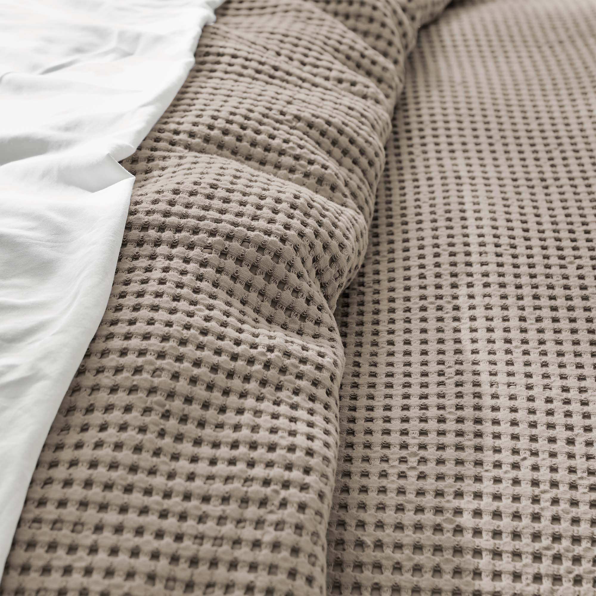 Mills Waffle Duvet Cover Set - Soft Textured Bedding for Cozy Comfort - Perfect for Master Bedroom, Guest Room & Dorm Decor