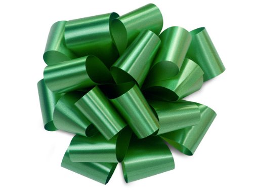 48 Pack Solid Emerald Green Hank Poly Pom Gift Bows - 5