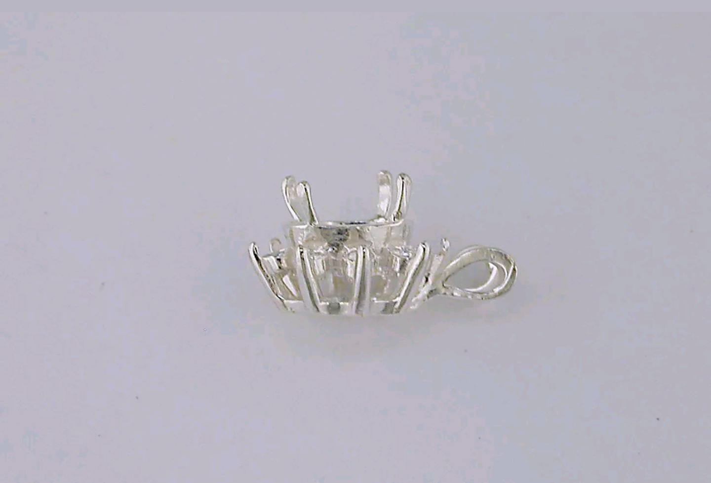 Solid Sterling Silver or 14kt Gold 5x3mm & 10x8mm Oval Cluster Pendant Setting with Accent - Handcrafted in USA | Perfect for Necklaces, Jewelry Making & Gift Giving