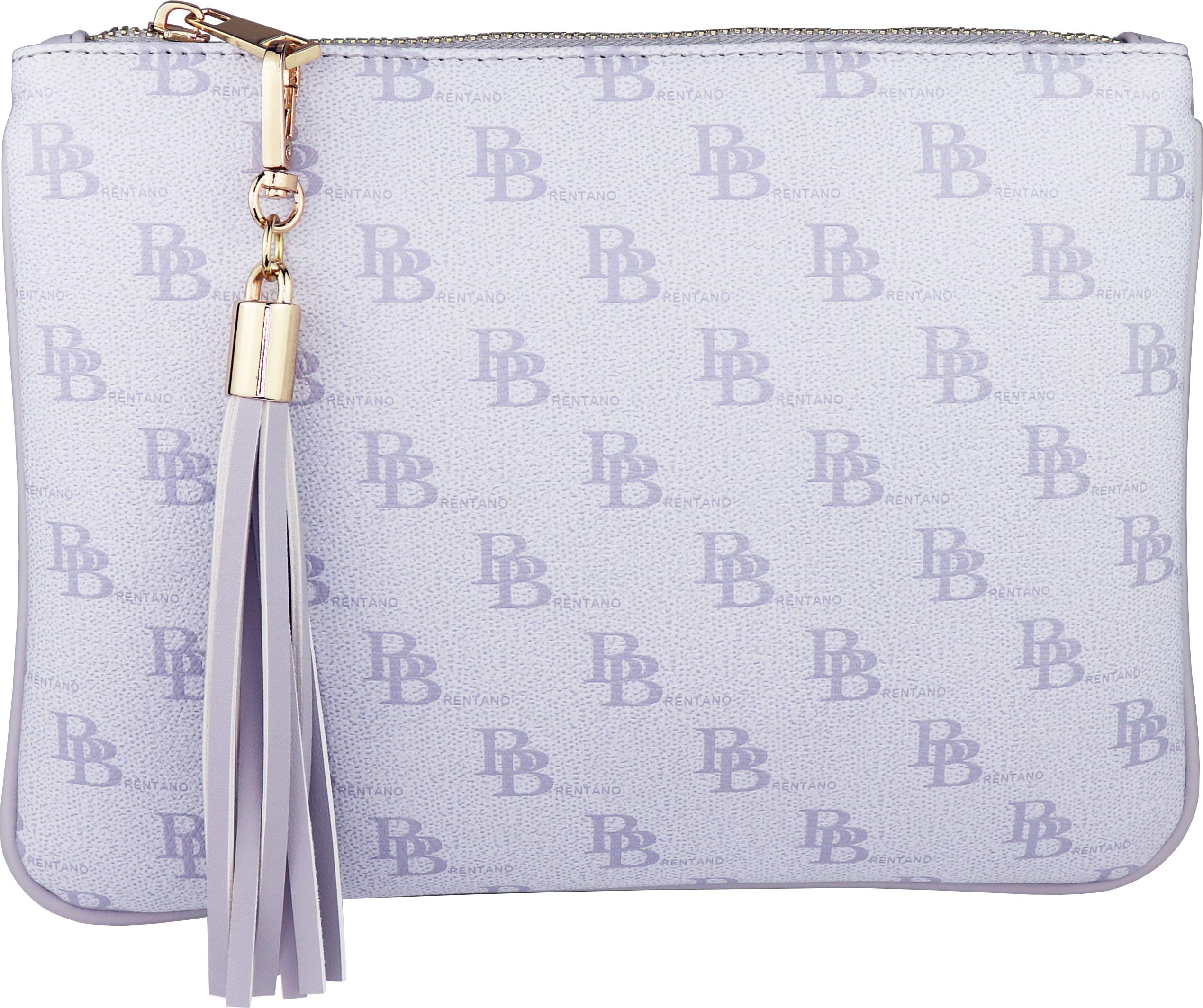 B BRENTANO Vegan Leather Clutch Bag for Women - Stylish Tassel Accent Pouch - Perfect for Parties, Weddings & Evening Events