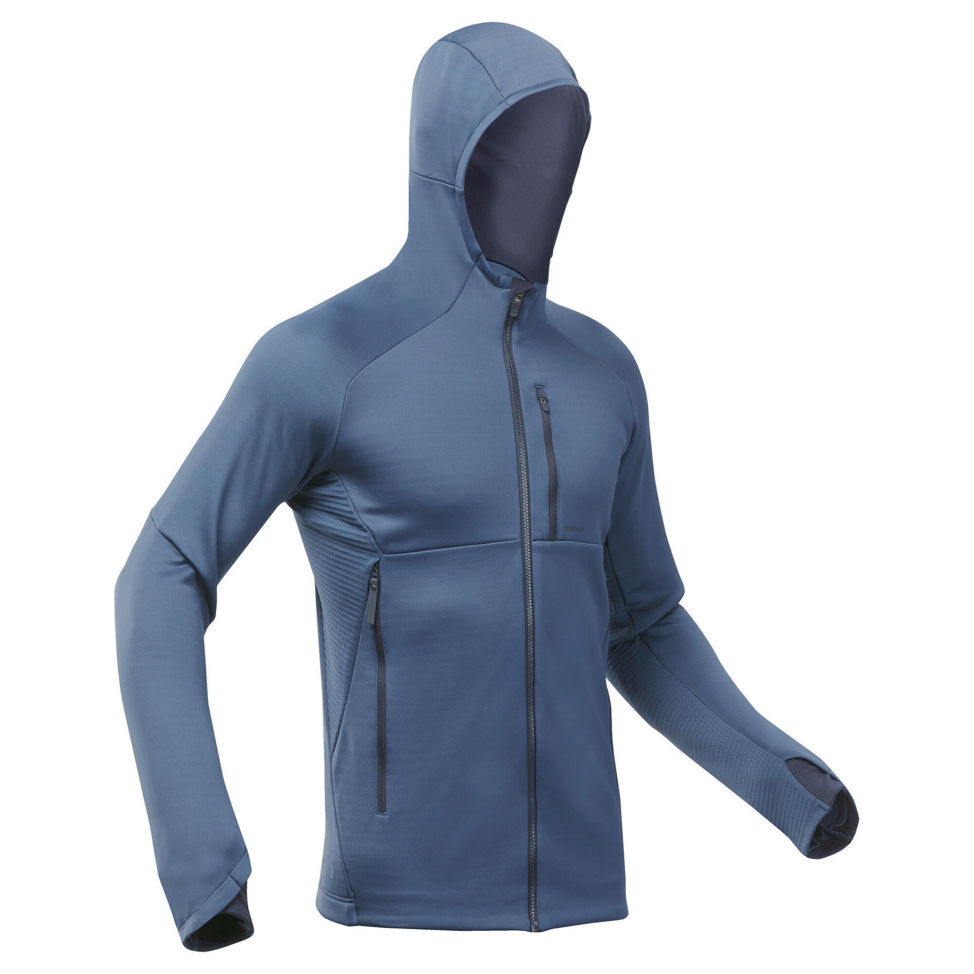 Quechua Men's MH520 Hooded Fleece Jacket for Hiking & Outdoor Activities - Warm & Lightweight for Camping, Trekking & Winter Adventures