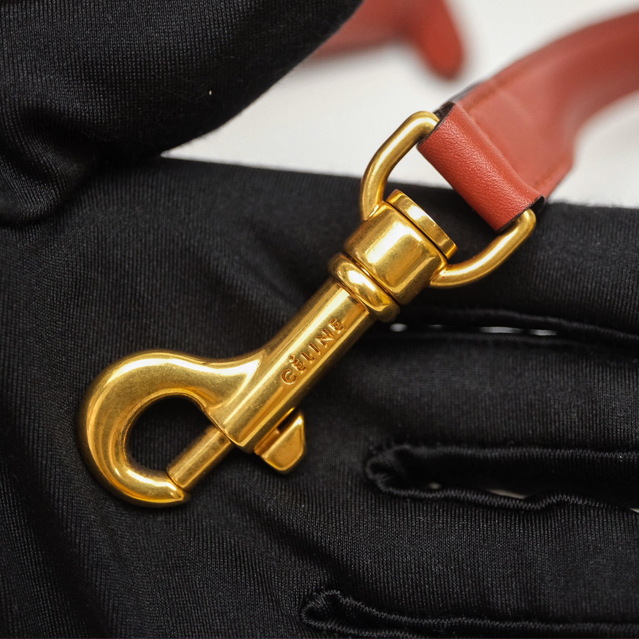 Celine Mini Belt Bag in Brick Red Grained Goatskin Leather with Gold Hardware - Perfect for Everyday Use, Work & Travel