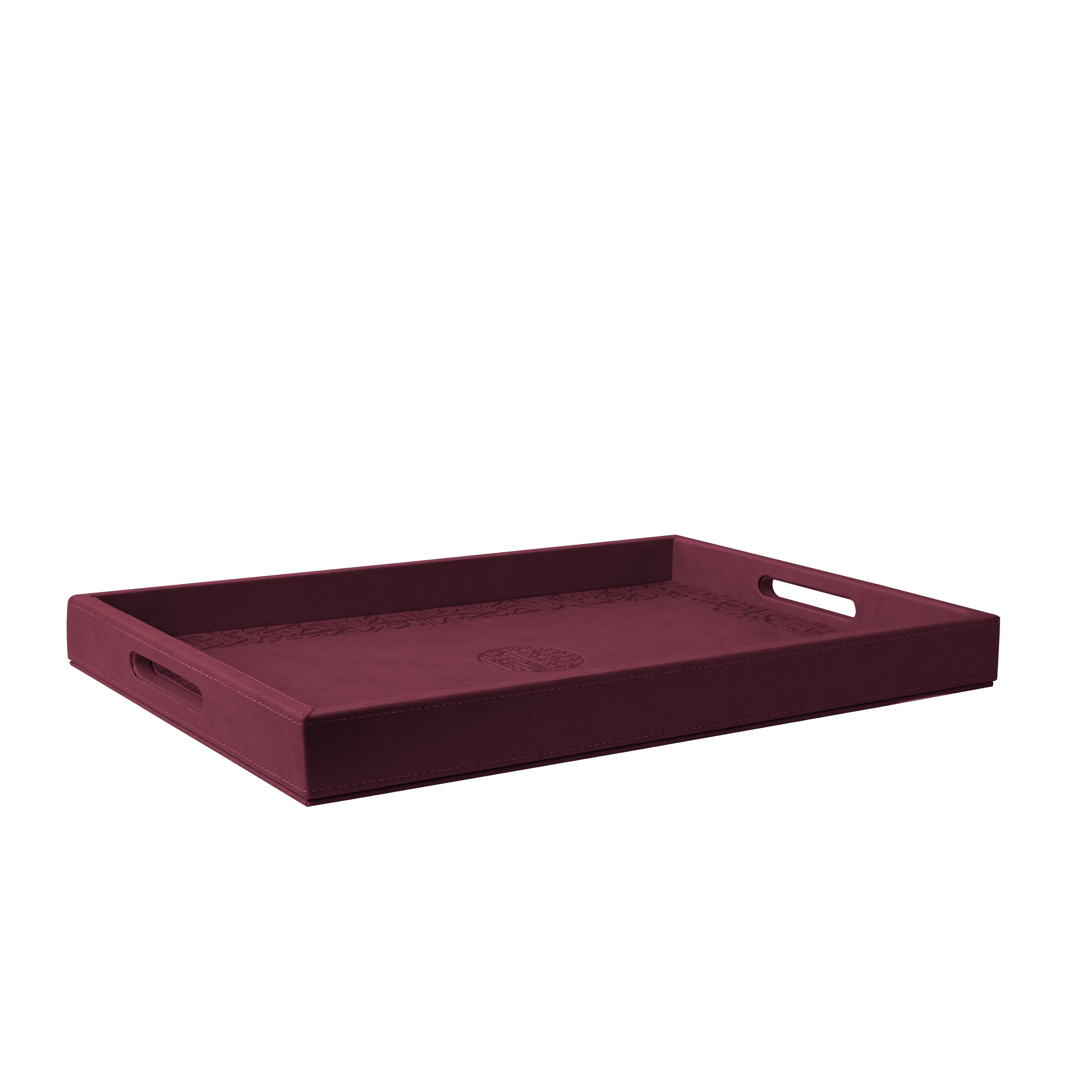 Dimlaj Kareem Small Serving Tray - Elegant Maroon Decorative Tray for Coffee, Tea, Breakfast in Bed - Perfect for Home Decor, Hostess Gifts & Dining Room Accessories