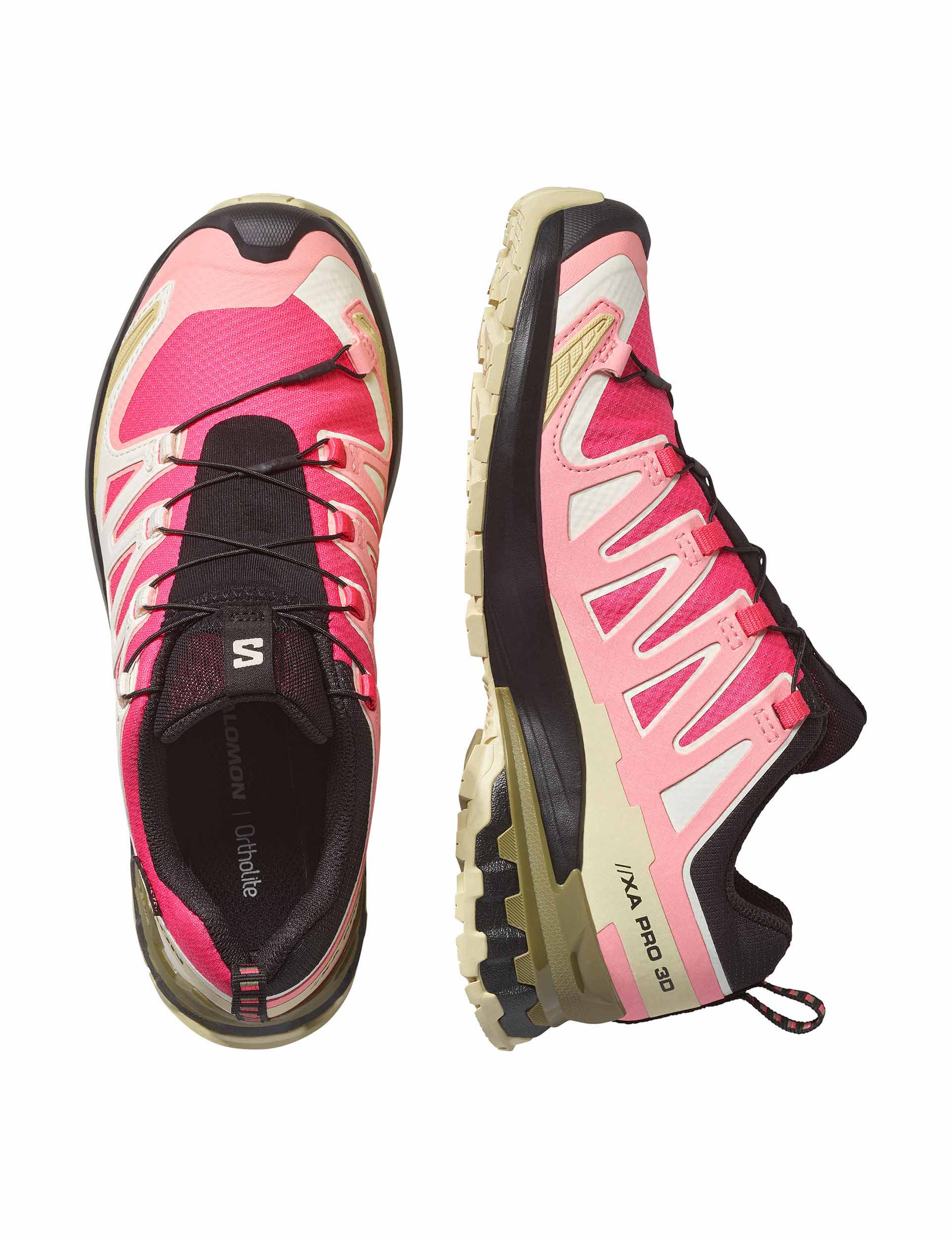 XA Pro 3D V9 Gore-Tex Trail Running Shoes - Rouge Red/Vanilla Ice/Martini Olive | Waterproof Hiking & Outdoor Adventure Footwear for Men & Women