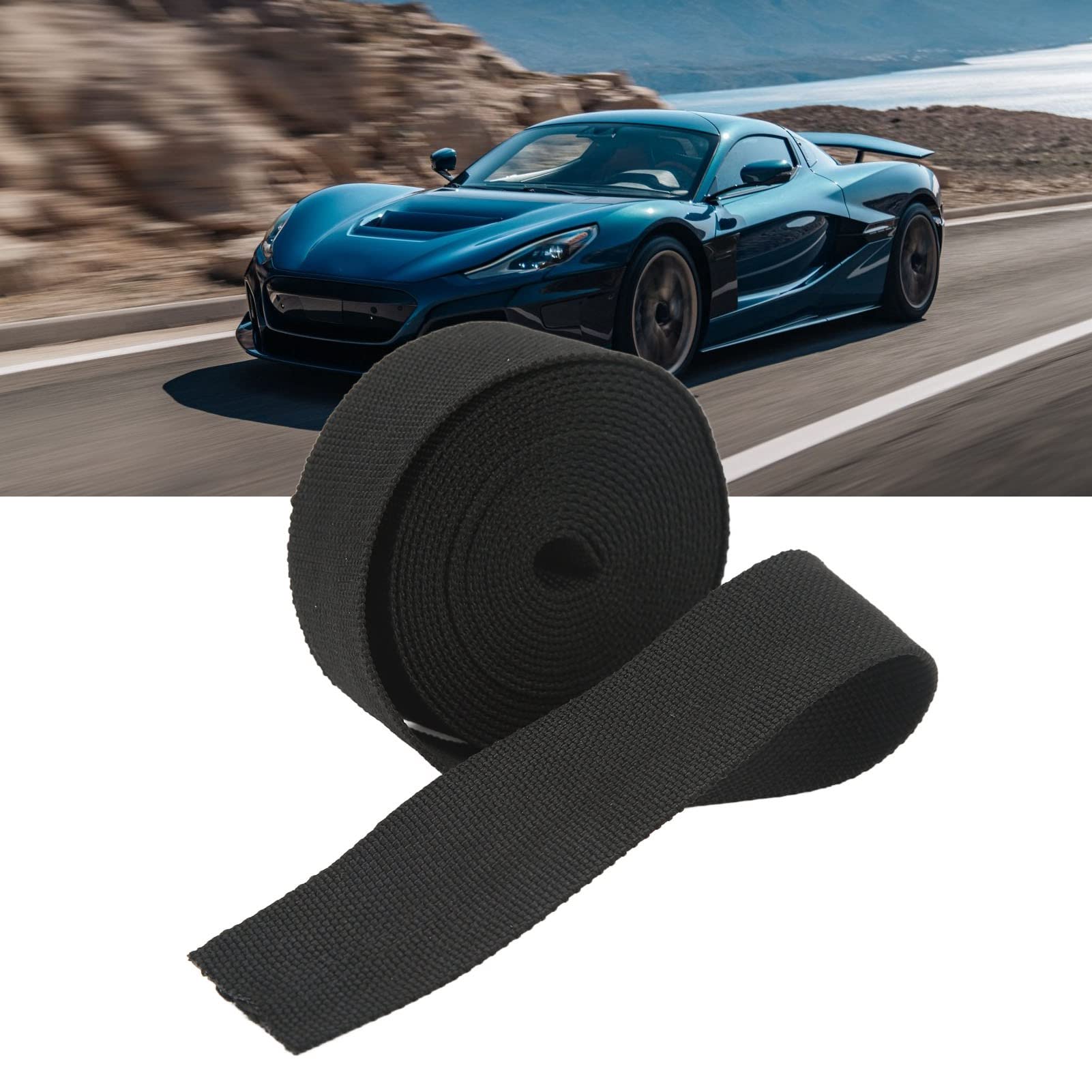 High-Temperature Fiberglass Heat Shield Sleeve - 16mm Adjustable Exhaust Wrap & Wire Loom Protector for Car, Motorcycle, and Automotive Applications (7.5M/25FT, Black) - Ideal for Spark Plug Wires, Hose Protection, and Heat Management in High-Performance Vehicles