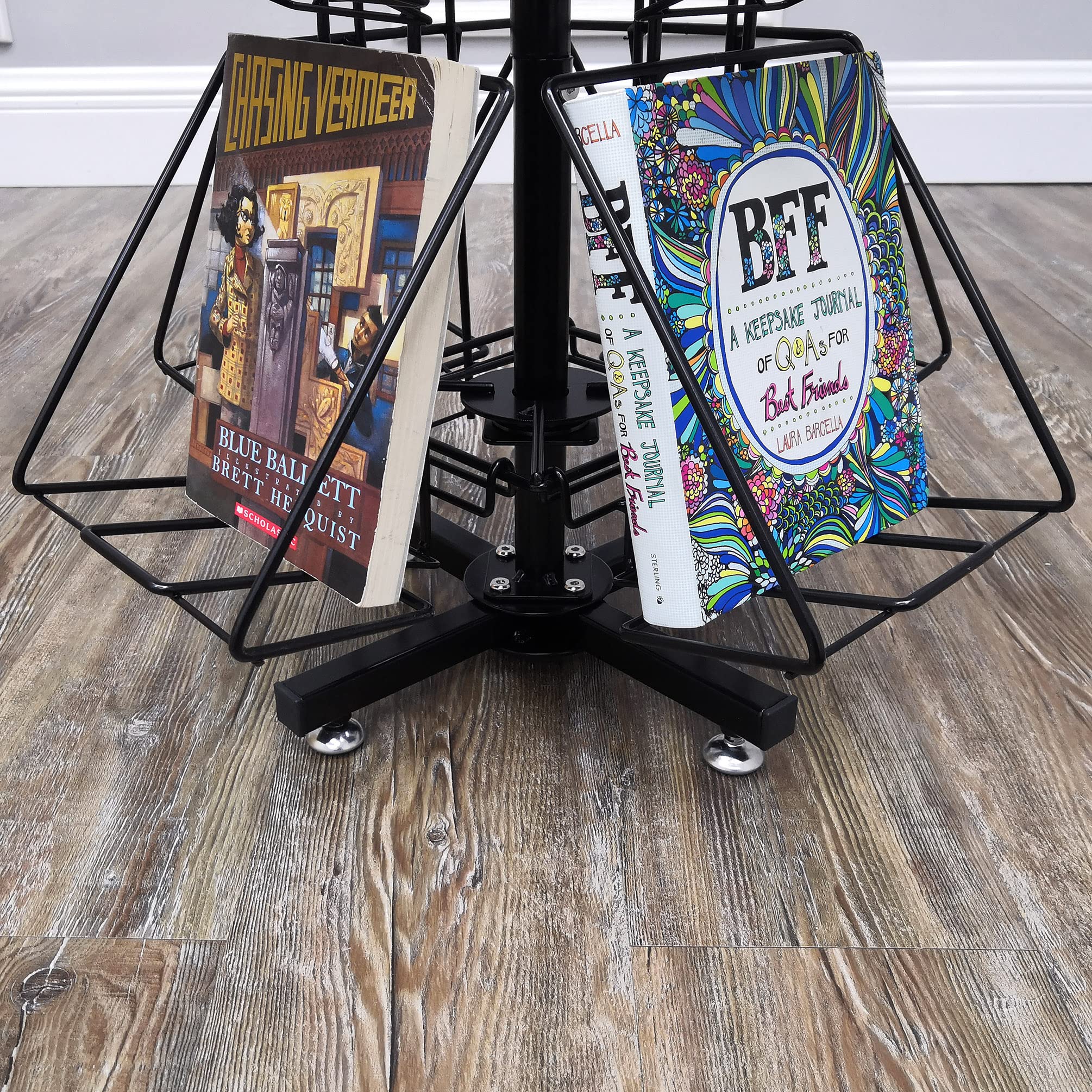 FixtureDisplays® 8-Pocket Rotating Display Stand for DVDs, Books, CDs, Postcards & Greeting Cards - Compact 6.54