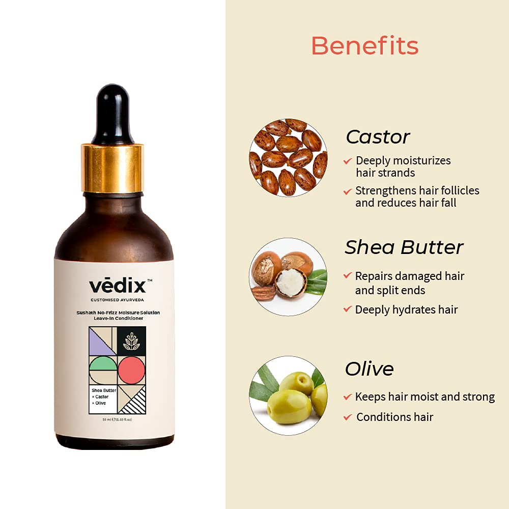 Vedix Ayurvedic Hair Care Combo - Customized Dry Shampoo & Leave-In Conditioner for Dry Hair, Frizz-Free Intense Moisture Treatment for Soft & Shiny Hair (150ml) - Perfect for Travel, Gym & Daily Hair Care Routine