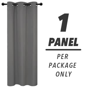Deconovo Blackout Curtains - Thermal Insulated Room Darkening Drapes for Living Room, Bedroom, Nursery & Kitchen - Light Grey Grommet Top Window Curtains (42x120 Inch, 1 Panel) - Perfect for Home Theater, Daytime Napping & Energy Efficiency