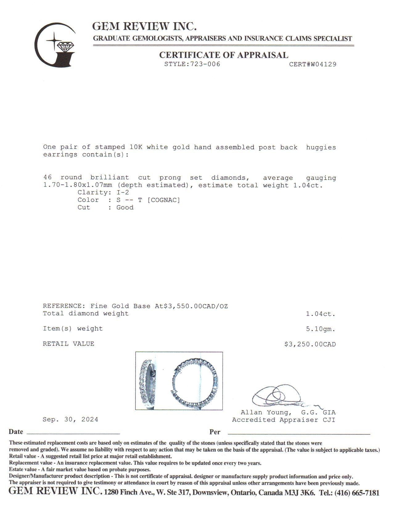 10K White Gold Diamond Hoop Earrings for Women - 1.04ctw Round Cut Studs - 22mm Dangle Hoops | Perfect for Weddings, Parties & Everyday Elegance