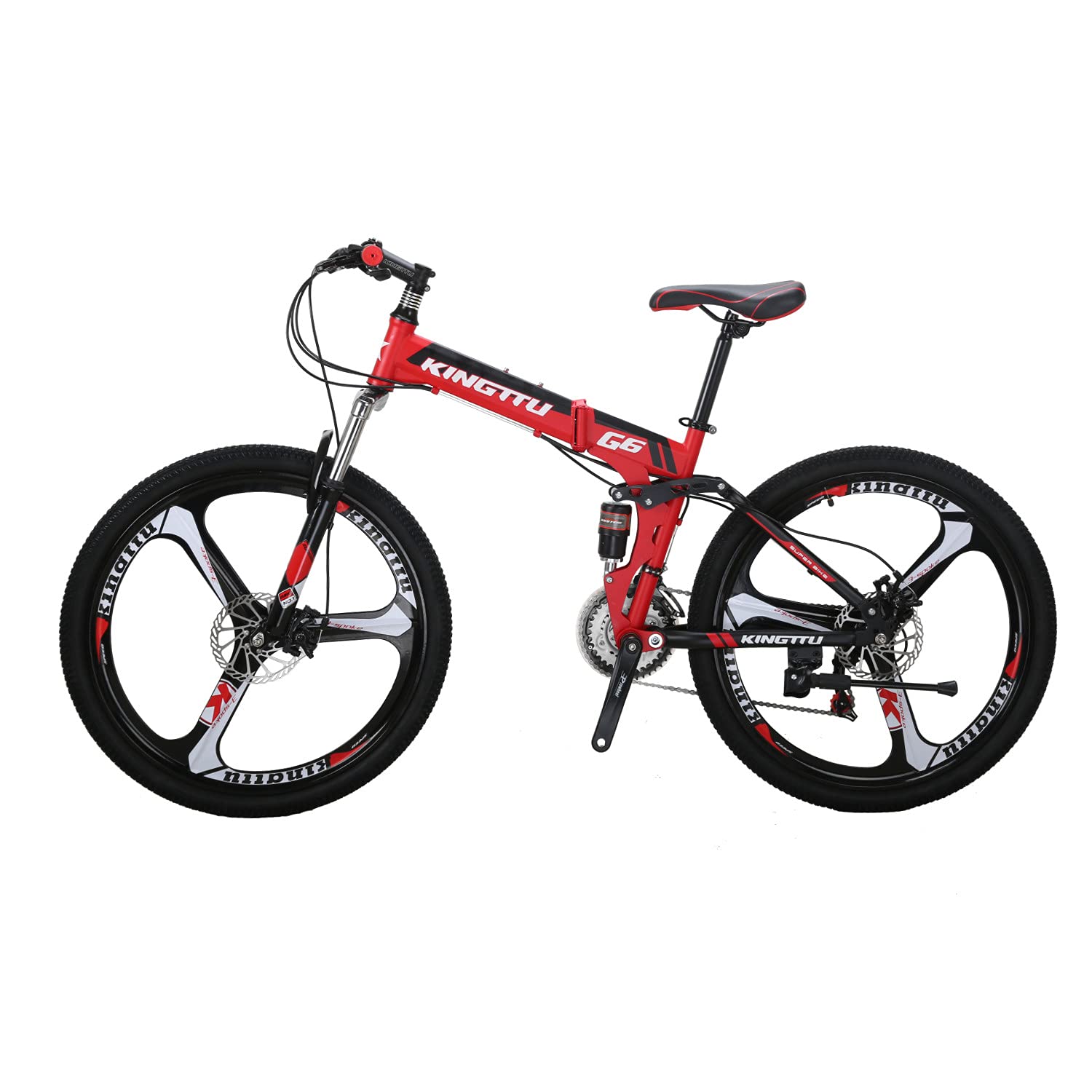 XLX-G6 26 Inch Folding Mountain Bike - 21 Speed, Dual Disc Brake, Full Suspension MTB for Men & Women - Perfect for Commuting, Trail Riding & Outdoor Adventures
