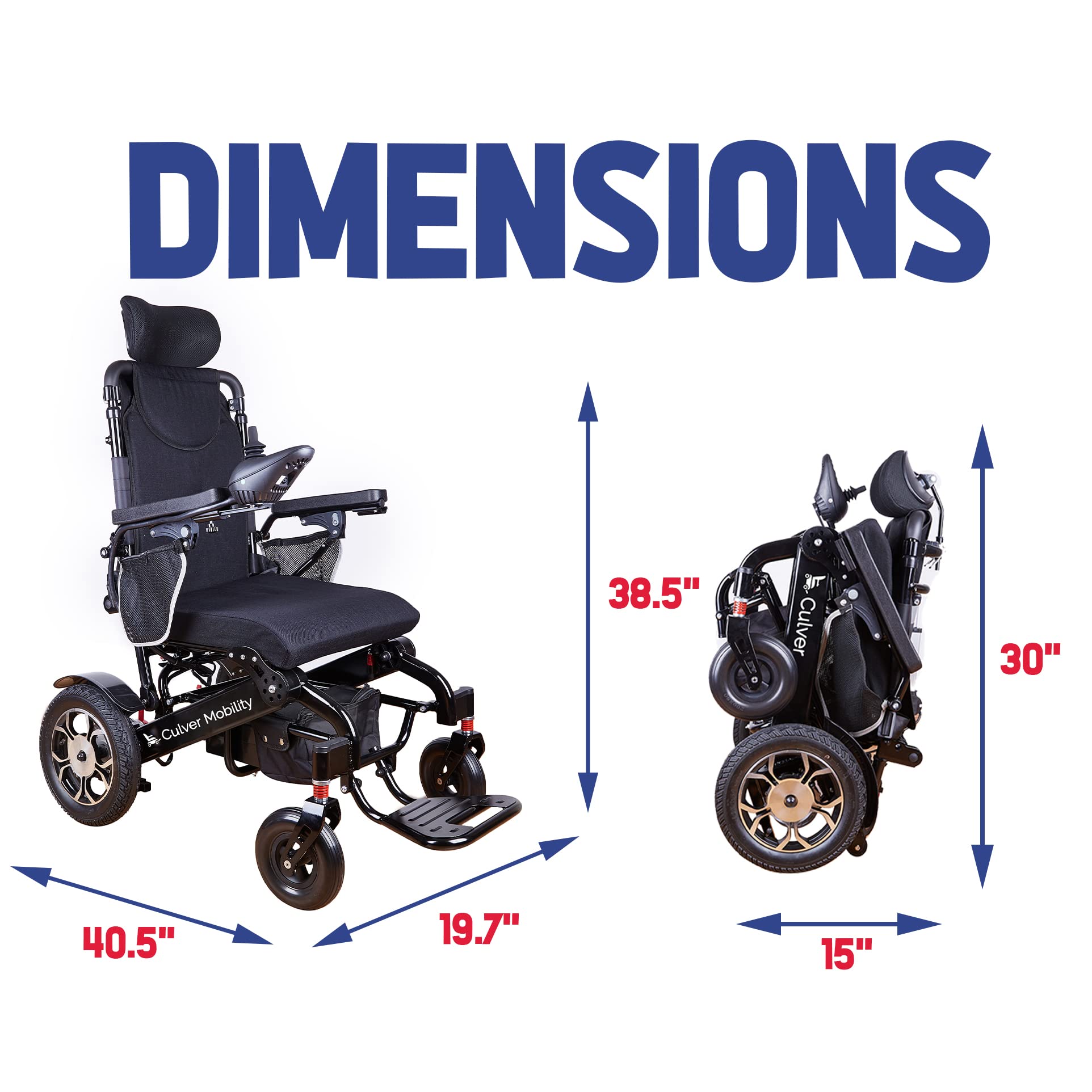 Alton Shawk Heavy Duty All-Terrain Electric Wheelchair for Adults - Foldable, Lightweight Motorized Power Wheelchair & Scooter (Black) - Ideal for Indoor/Outdoor Use, Travel, and Daily Mobility Assistance
