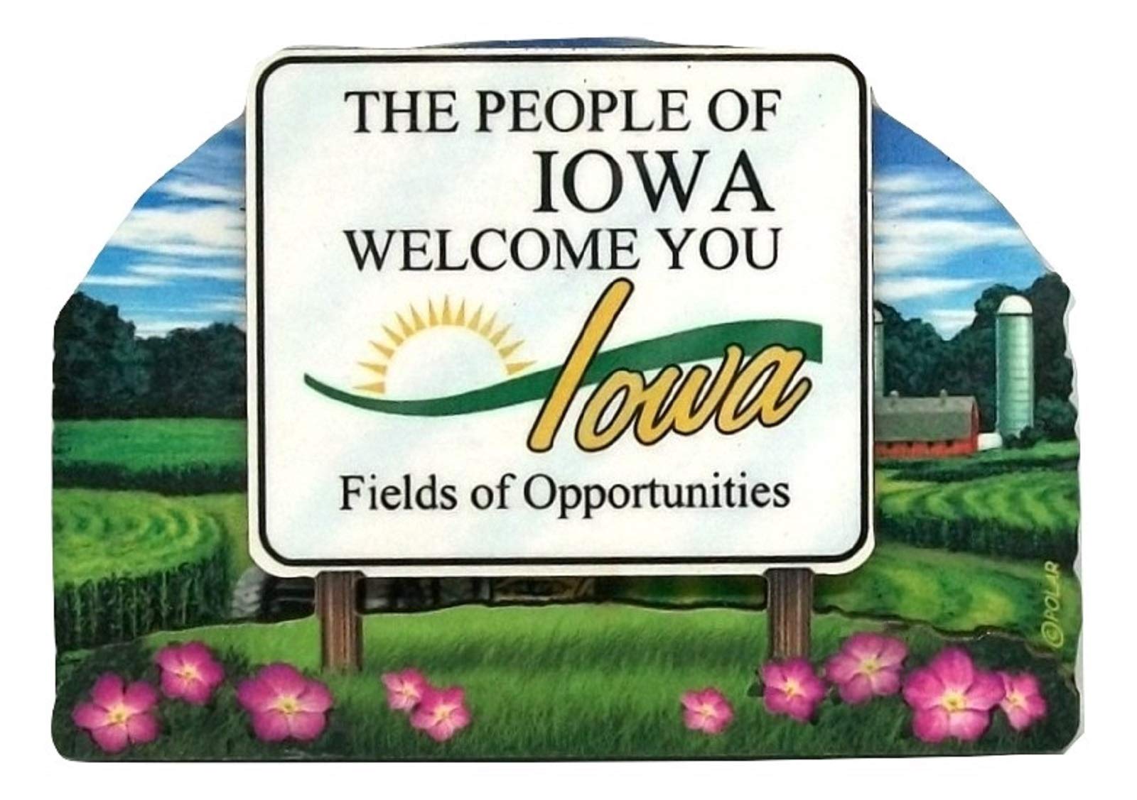 Iowa State Welcome Sign Wooden Fridge Magnet - Handmade Souvenir for Home, Office, or Travel - Perfect for Refrigerators, Lockers, and Gift Giving
