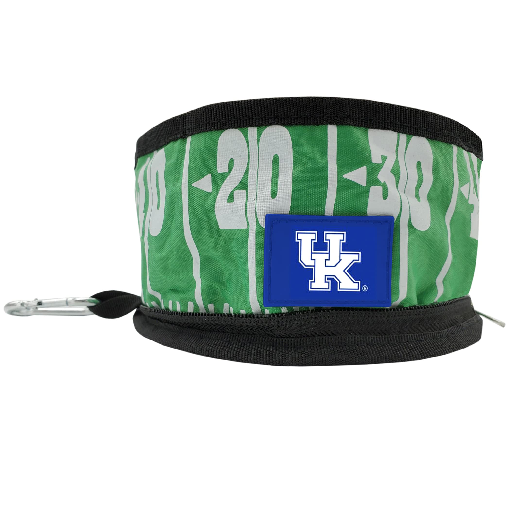NCAA Kentucky Wildcats Collapsible Dog Travel Bowl - Portable Pet Food & Water Dish for Dogs & Cats | Leak-Proof, Lightweight Football Field Design | Perfect for Hiking, Camping & Road Trips