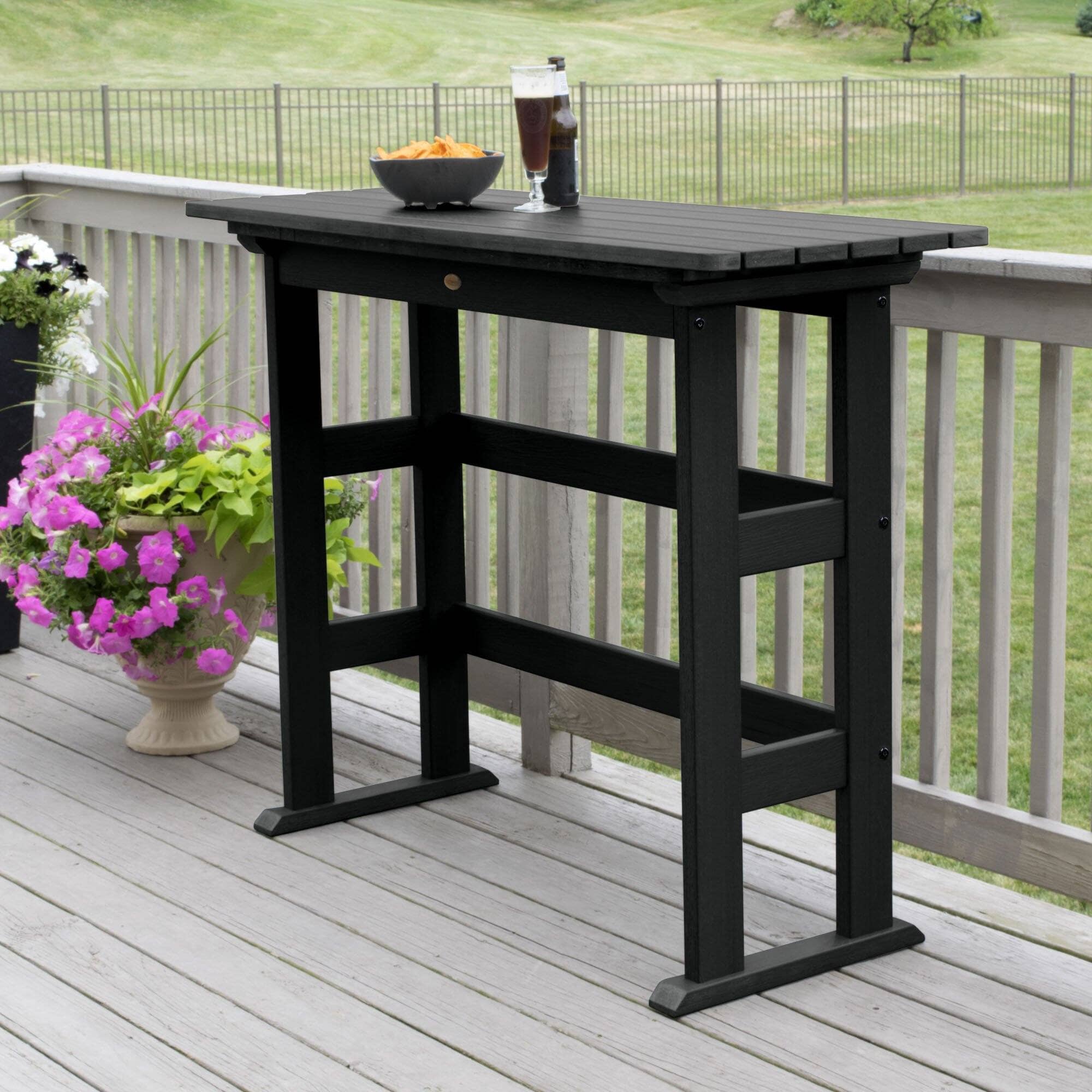 Refurbished Lehigh Bar Height Balcony Table - Outdoor Bistro Set for Patio, Deck & Small Spaces - Perfect for Coffee, Dining & Relaxing