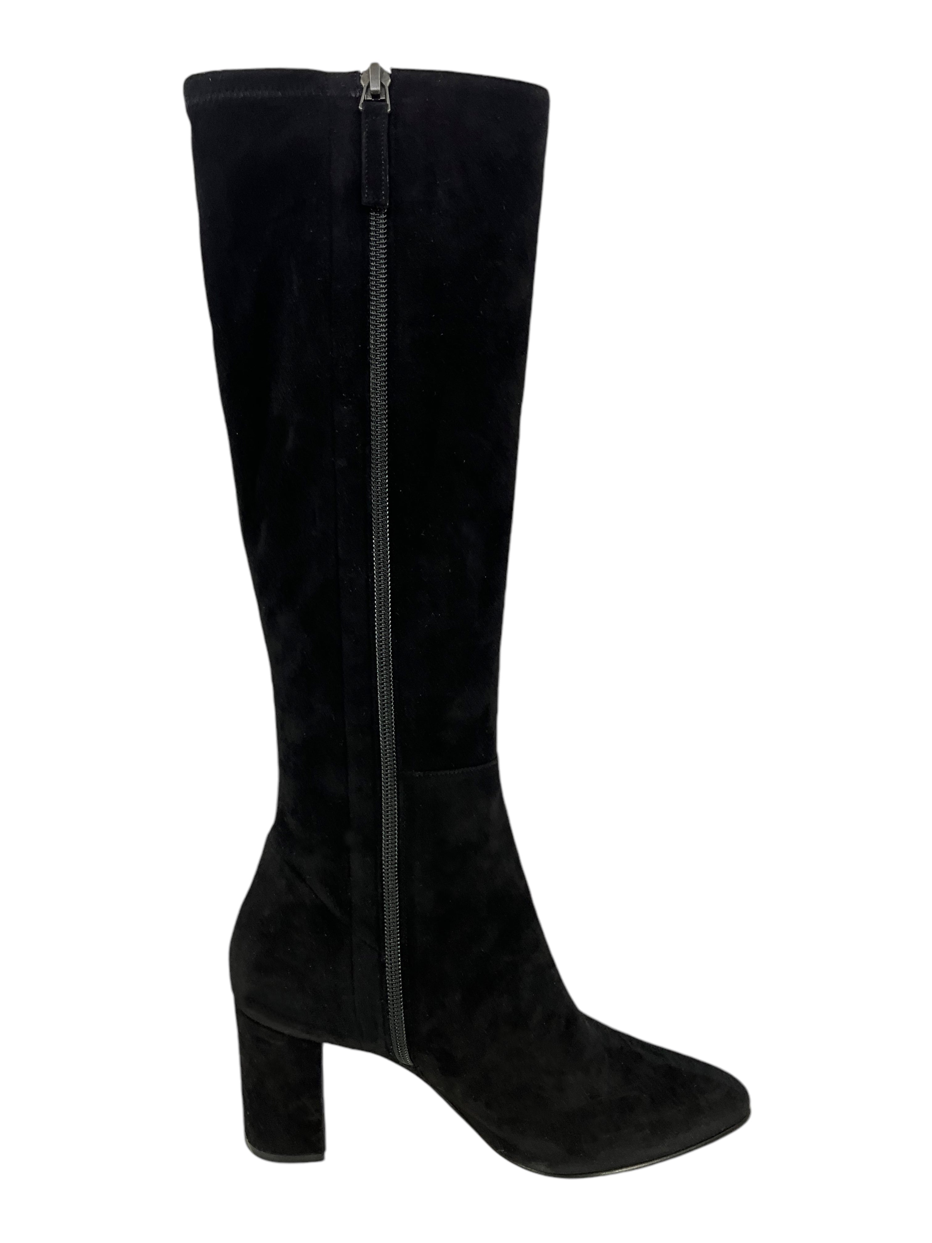 Manolo Blahnik Suede Knee High Boots for Women | Size 8 US | Comfortable Winter Fashion Booties for Office, Party & Date Night Outfits