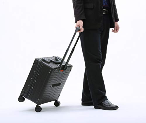 ALEON 17 Inch Aluminum Deluxe Wheeled Hardside Business Briefcase - Durable Carry-On Luggage for Business Travel, Office Commute & Professional Meetings