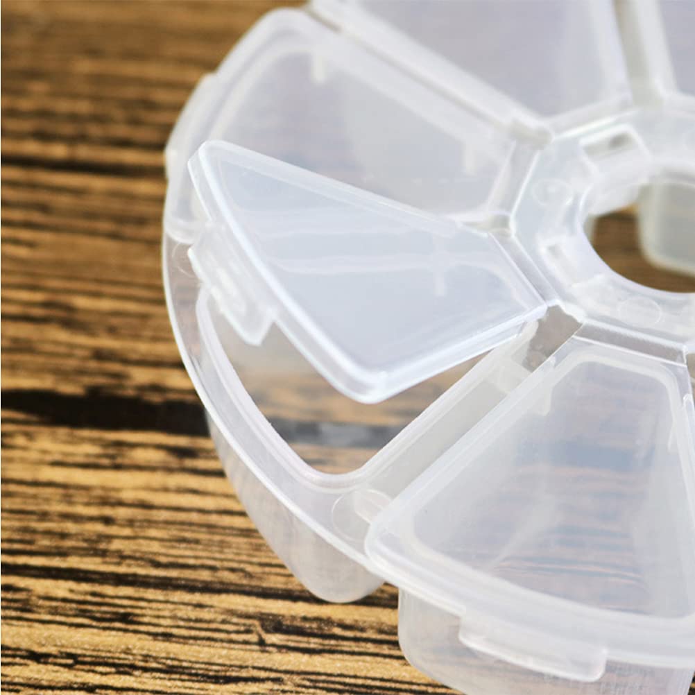 10-Piece White Plastic Desktop Pill Organizer Box with 8 Compartments - Perfect for Daily Medication, Vitamins, and Small Jewelry Storage