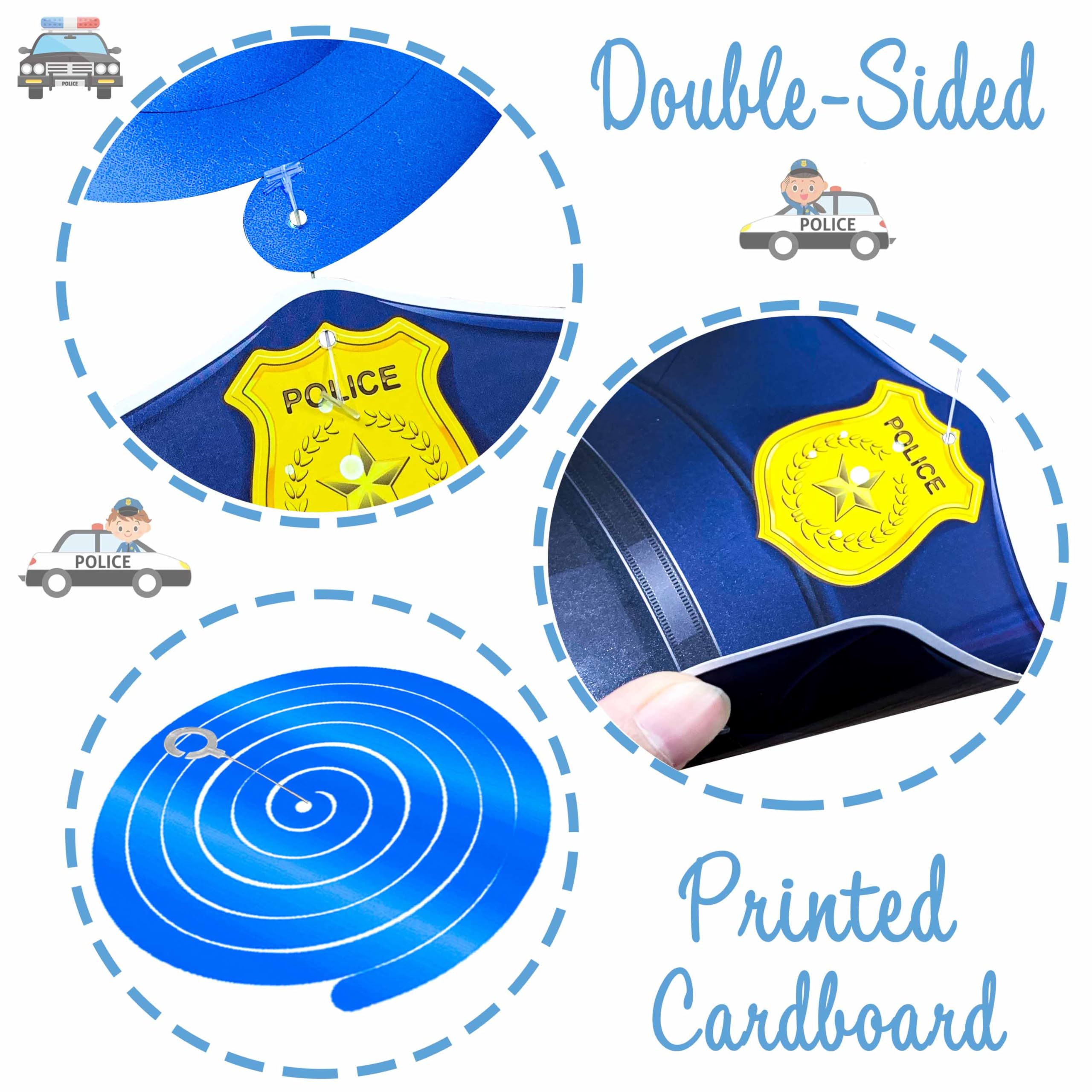 20Pcs Police Party Hanging Swirls Decorations - Police Car Ceiling Streamers for Birthday, Retirement & Baby Shower Supplies | Perfect for Police Themed Parties, Cop Celebrations & Law Enforcement Events