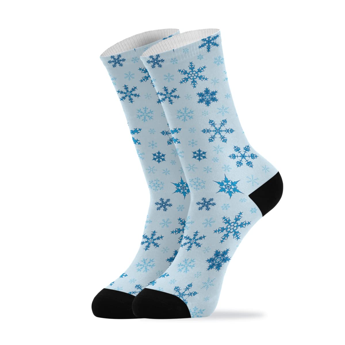 Festive Red Christmas Snowflake Socks - Funny & Cute Crew Socks for Women | Holiday Gift Idea for Christmas Parties & Winter Celebrations