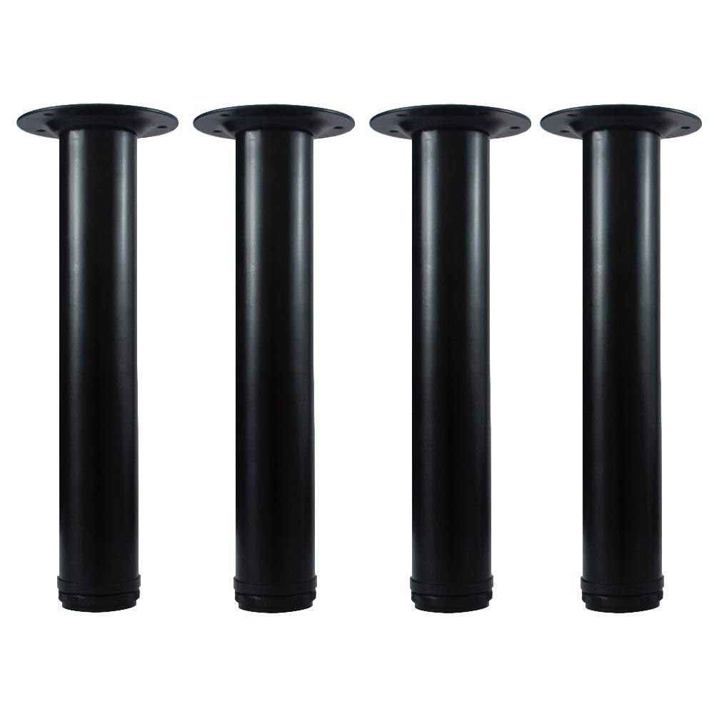 QLLY 12 Inch Adjustable Metal Table Legs - Heavy Duty Black Furniture Legs Set of 4 for Coffee Tables, End Tables & DIY Projects - Perfect for Home Office, Living Room & Modern Decor