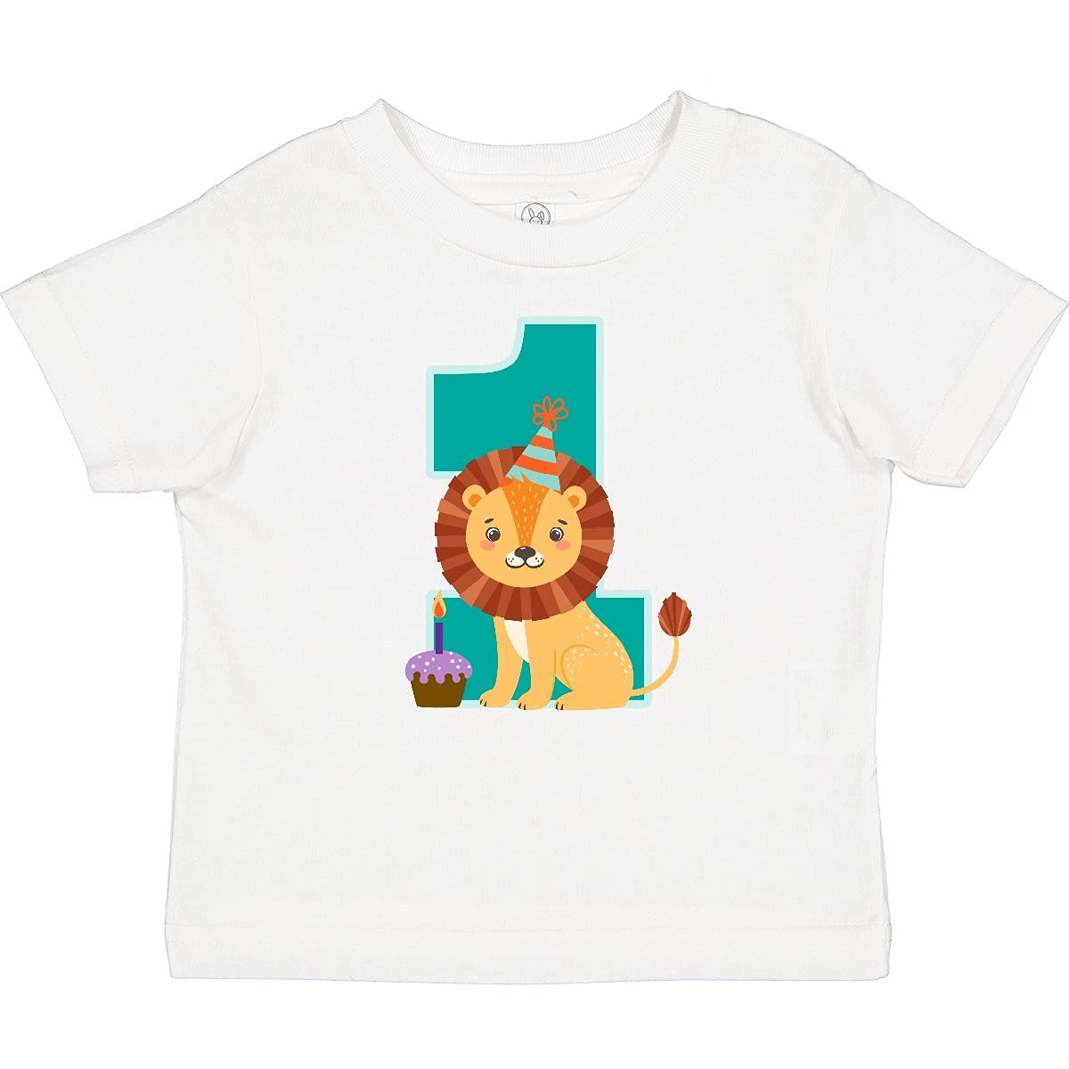 Inktastic First Birthday Outfit for Boys - Lion Themed 1 Year Old Baby T-Shirt - Perfect for Birthday Photos, Parties & Special Celebrations