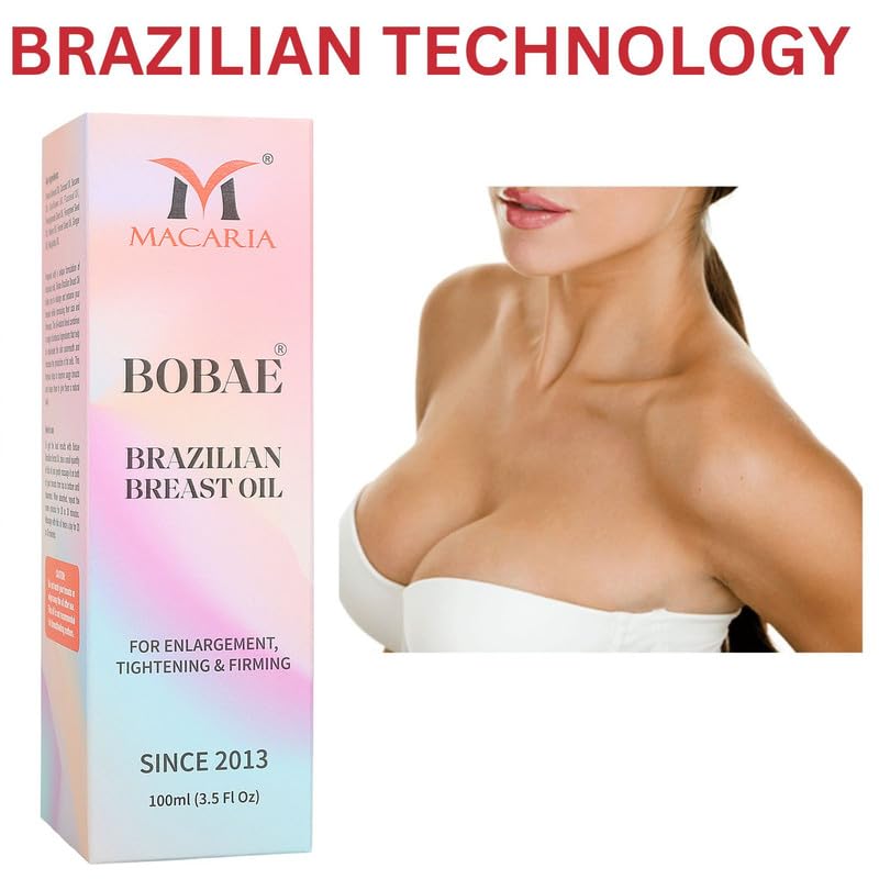MACARIA Bobae Brazilian Breast Enlargement Cream - Natural Bust Enhancement Oil for Bigger, Firmer & Lifted Breasts | Safe Firming & Lifting Solution for Women | Use Daily for Best Results