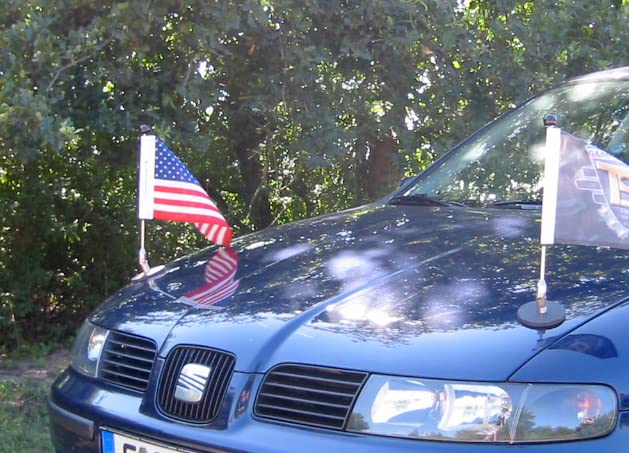 USA Magnetic Car Flag Pole Diplomat-1 - Strong Hold for American Flags on Vehicles, Perfect for Patriotic Events, Parades & Road Trips